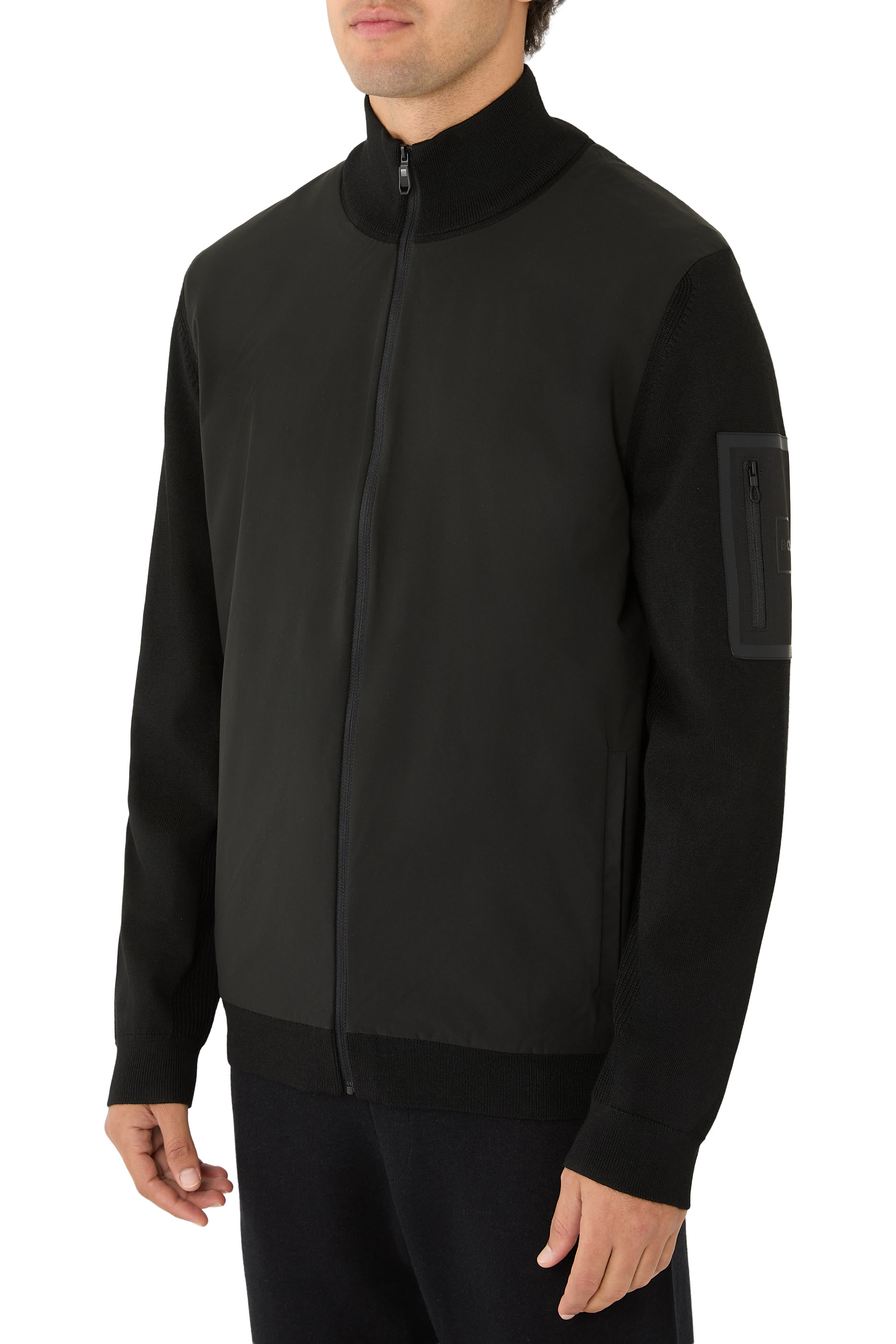 Zipped Sleeves Pocket Hybrid Jacket