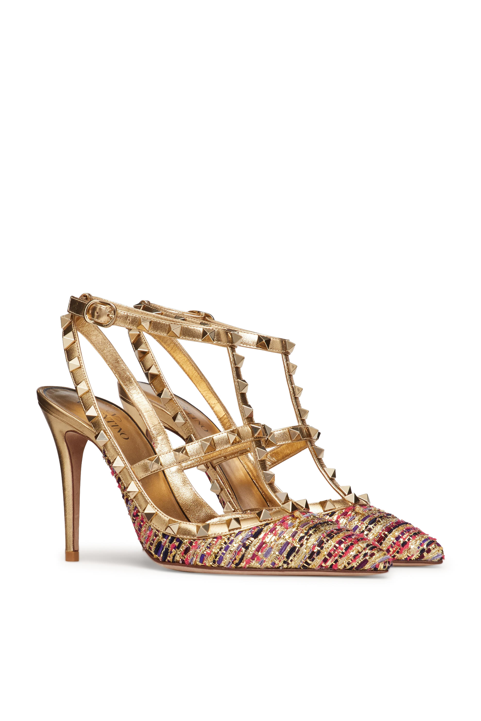  Rockstud 100 Tweed Pumps