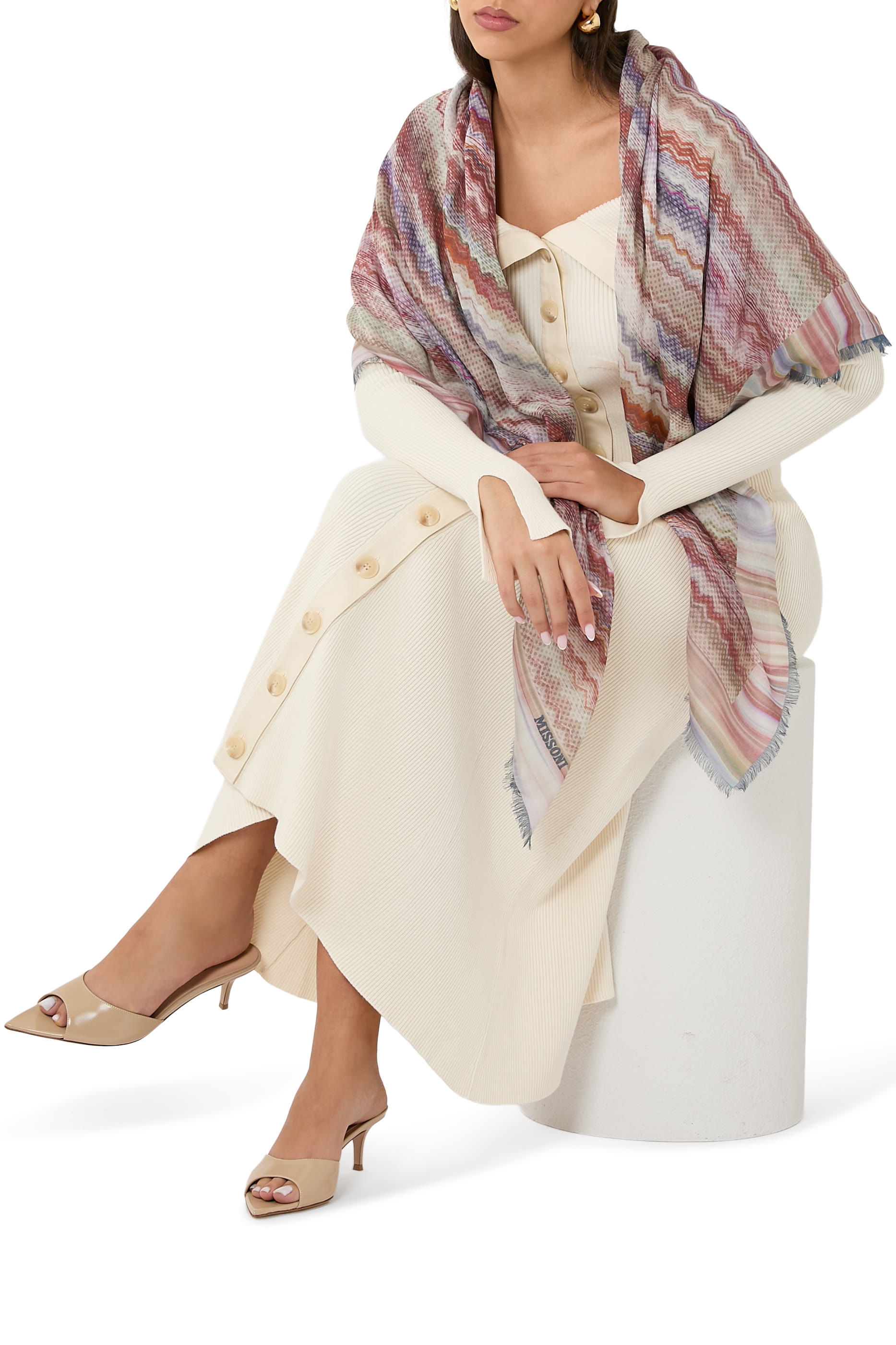 Wavy Zig Zag Silk Scarf