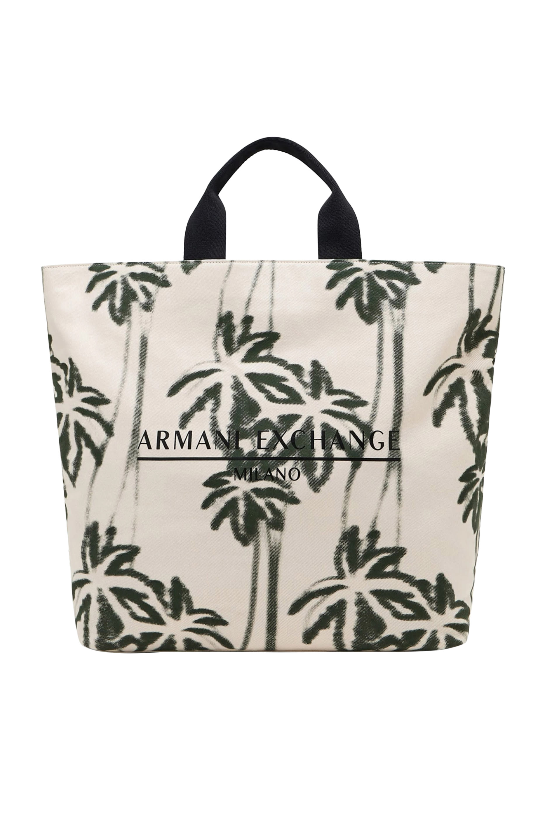Palm-Patterned Cotton Shopper Bag