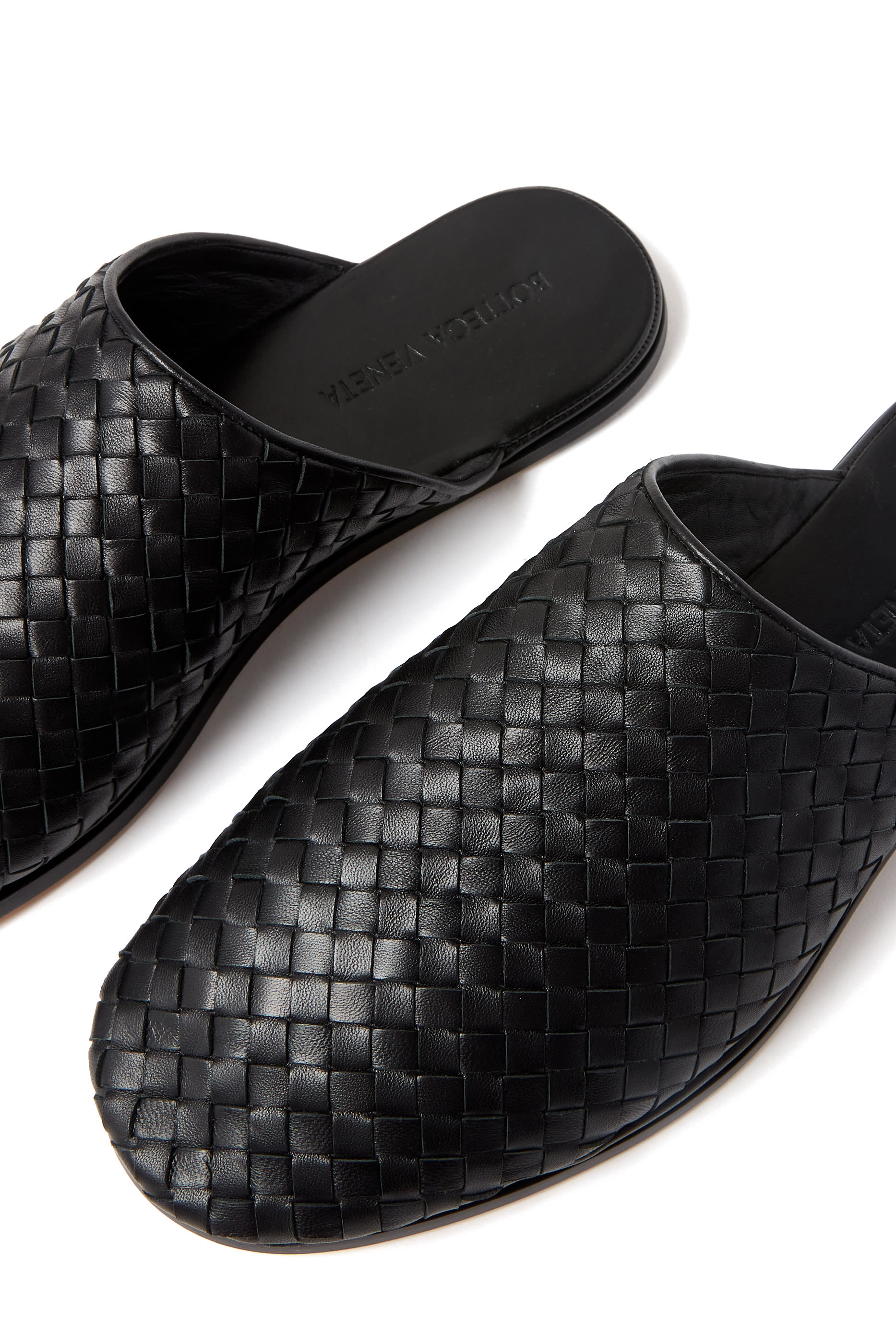 Intrecciato Leather Slippers