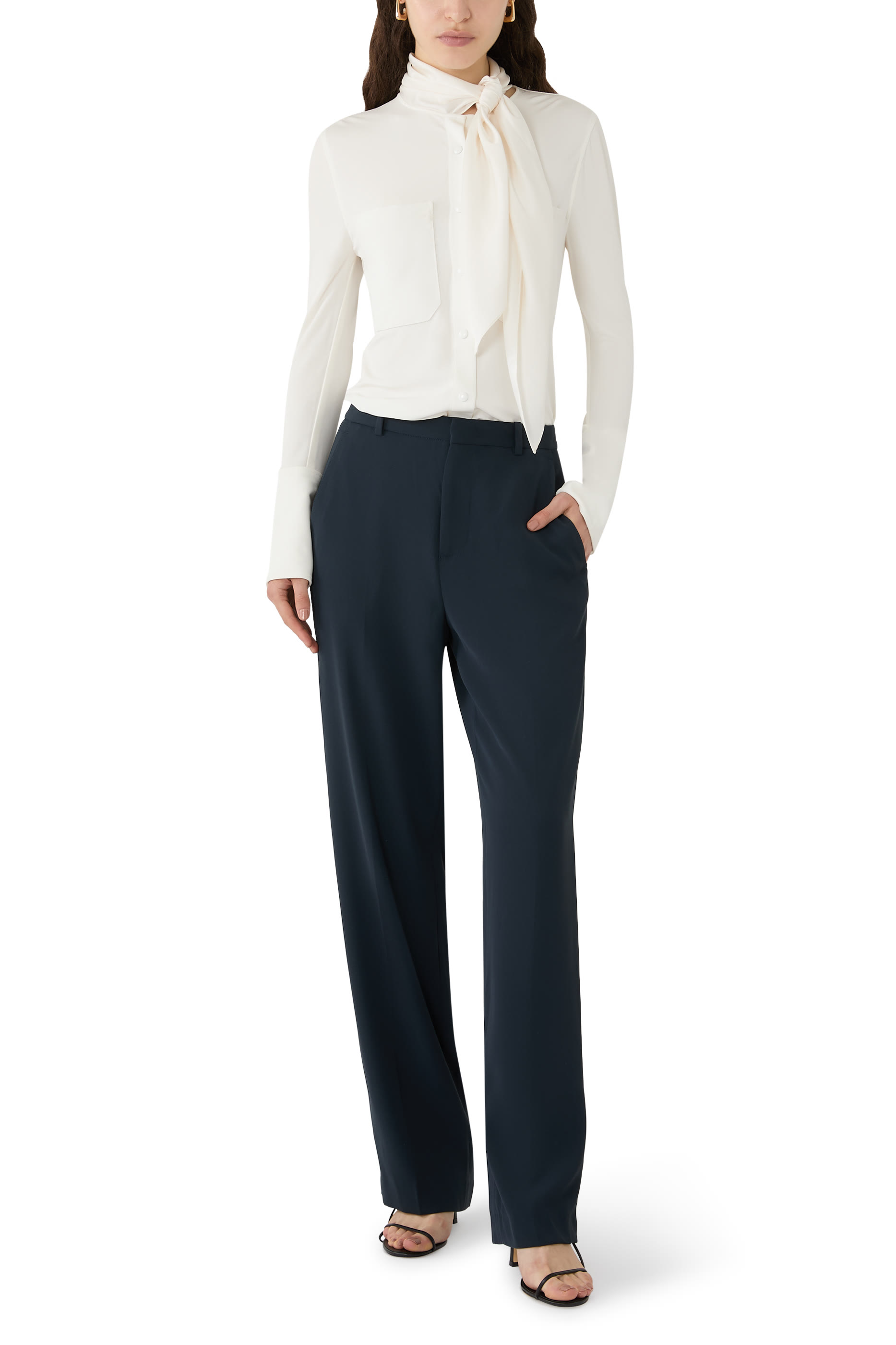 Elsa High-Rise Crepe Straight-Leg Trousers
