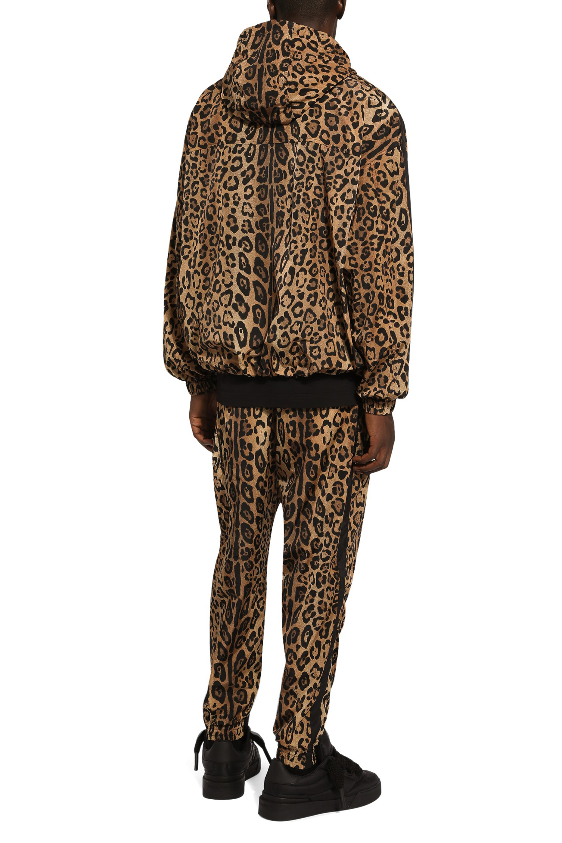 Jogging Pants with Leopard-Print Crespo and Tag