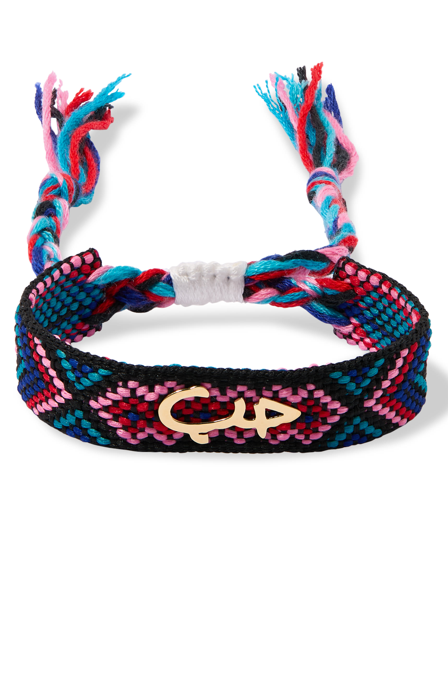 HOBB - Small "Love" Bracelet, 18K Yellow Gold & Fabric