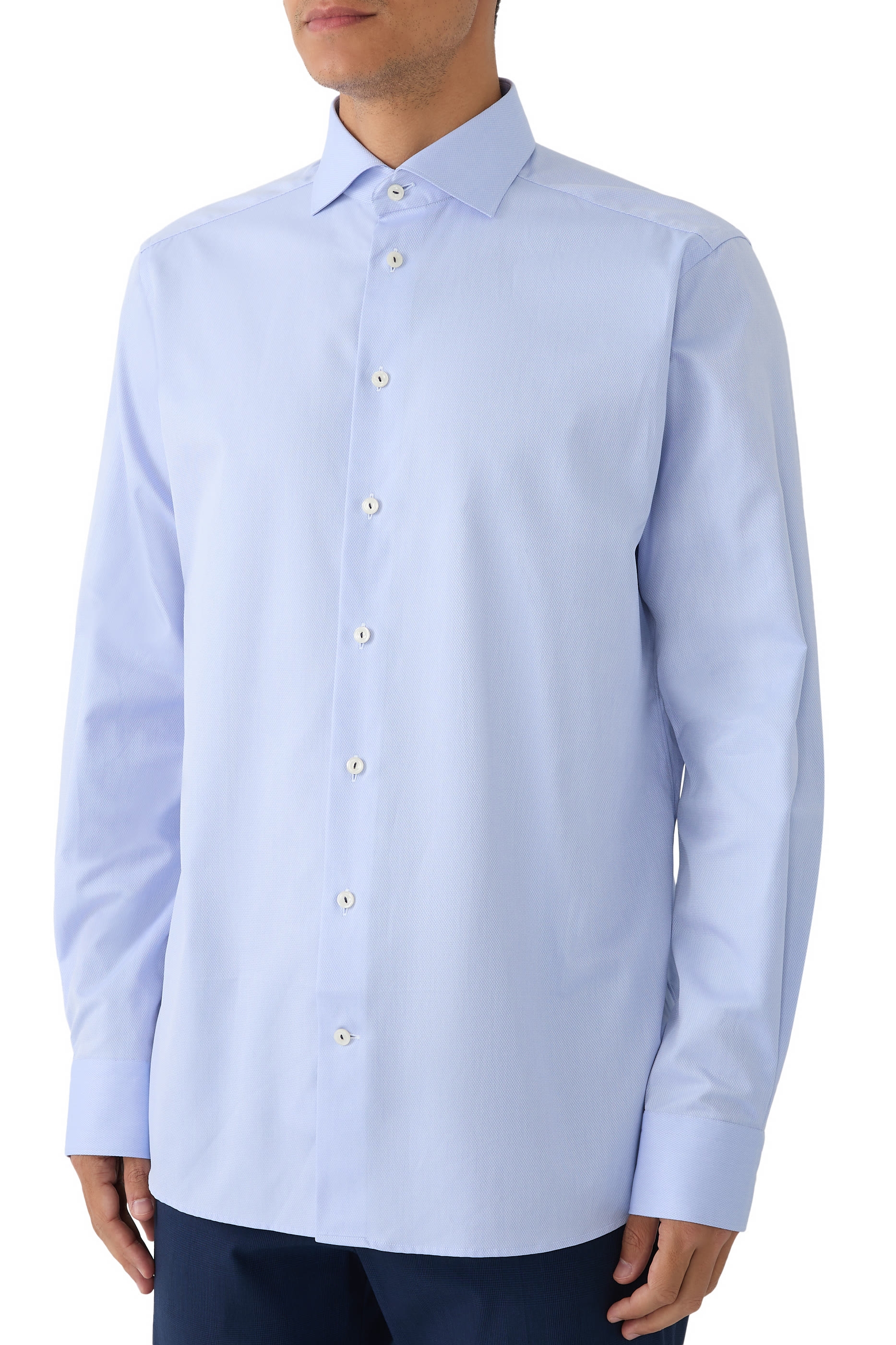 Semi Solid Signature Dobby Shirt