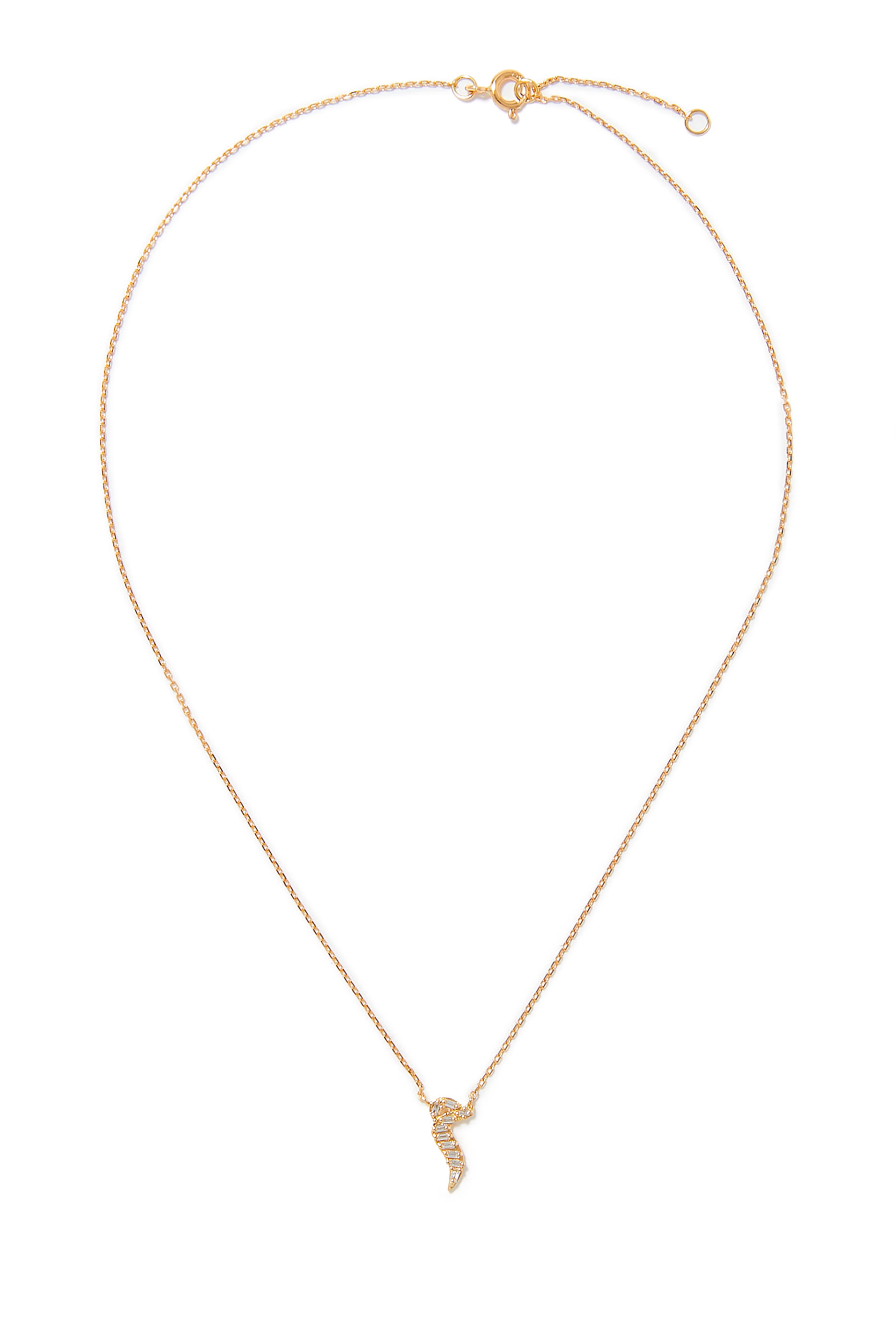 Oula Letter Necklace, 18k Yellow Gold & Diamonds