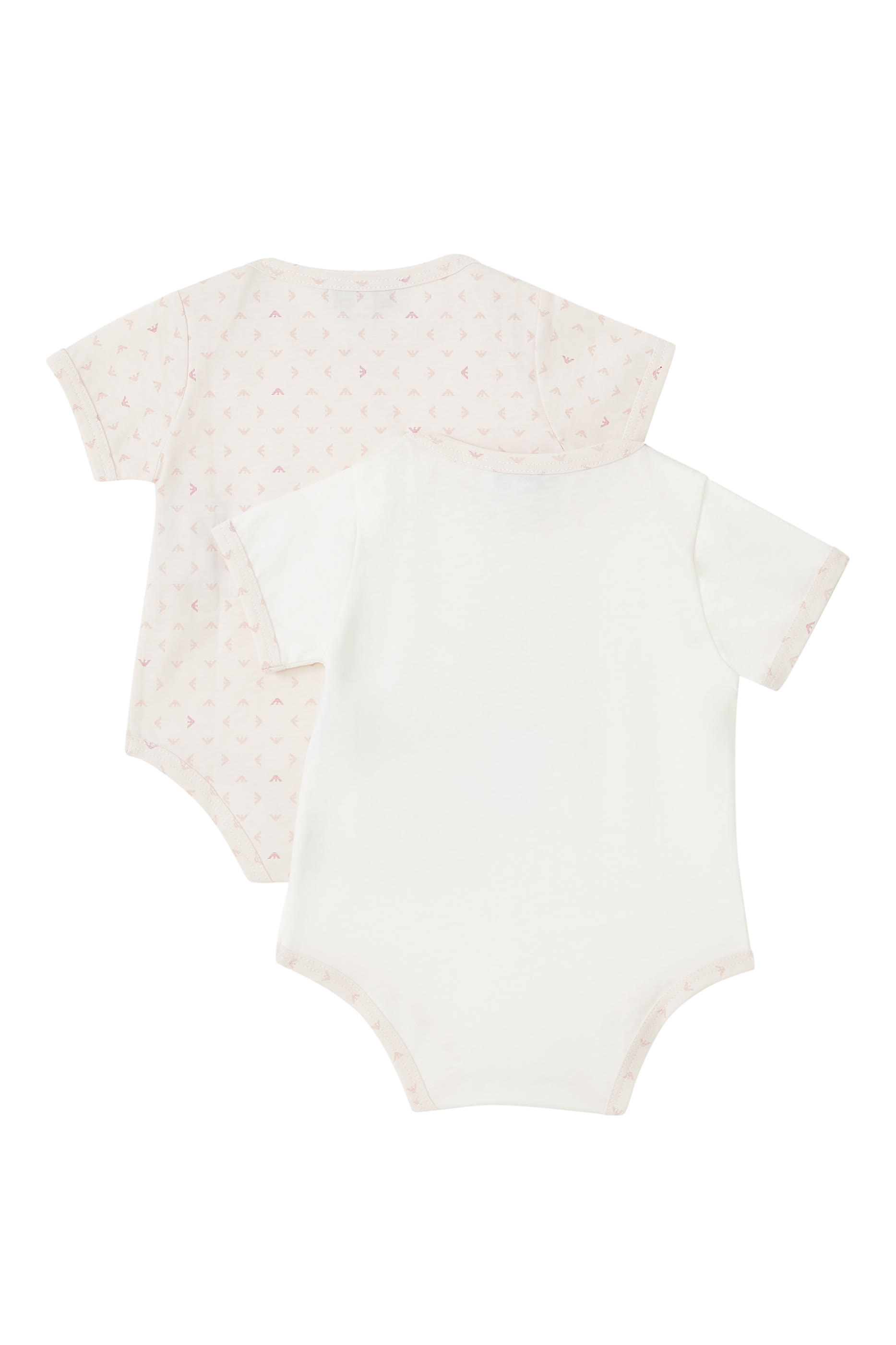 Logo Short-Sleeve Rompers, Set of 2