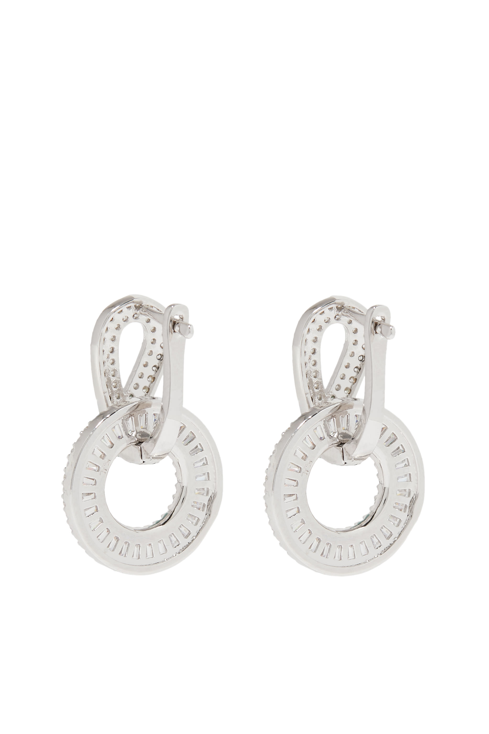 Baguette Open Circle Drop Earrings