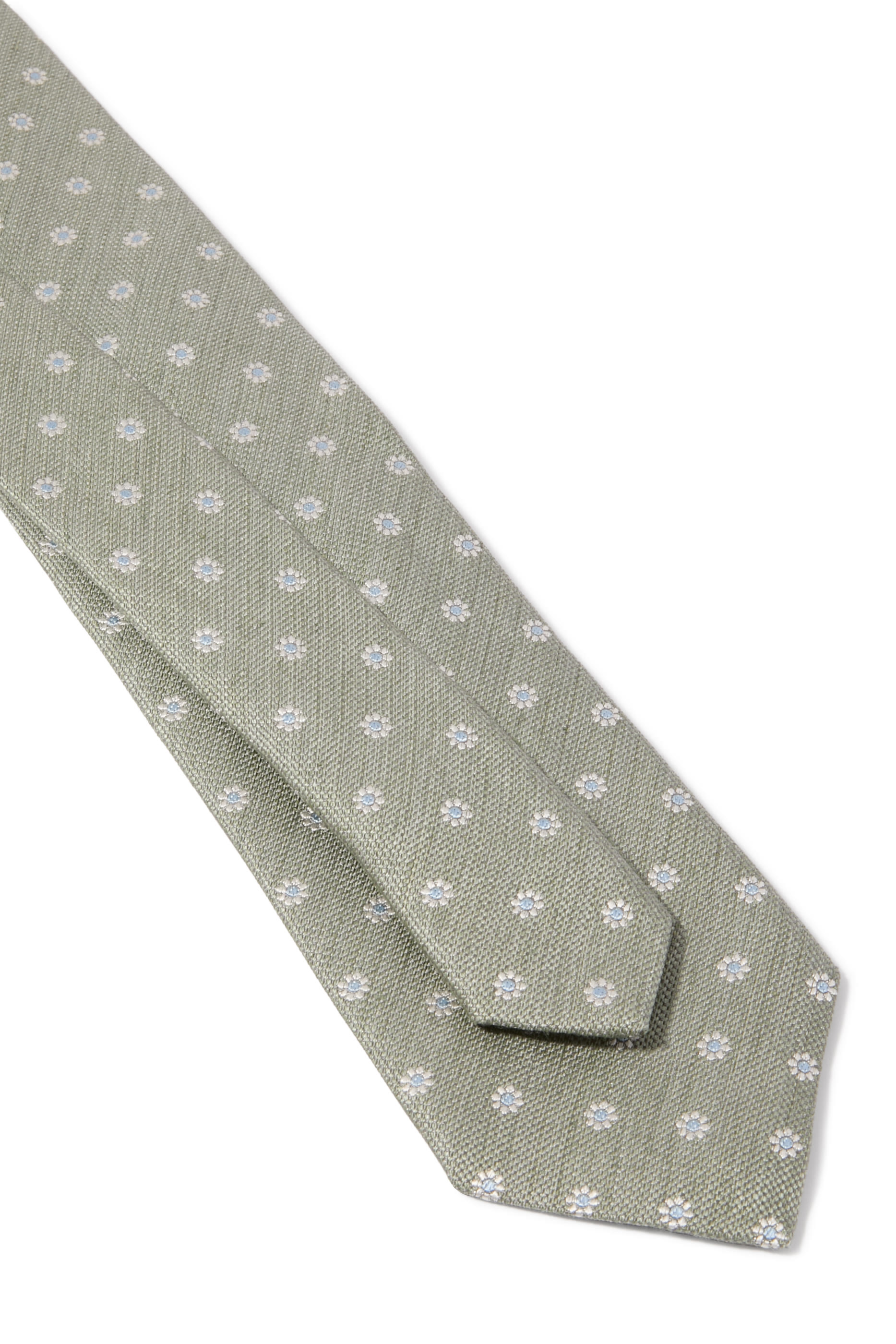 Floral Woven Linen Silk Tie