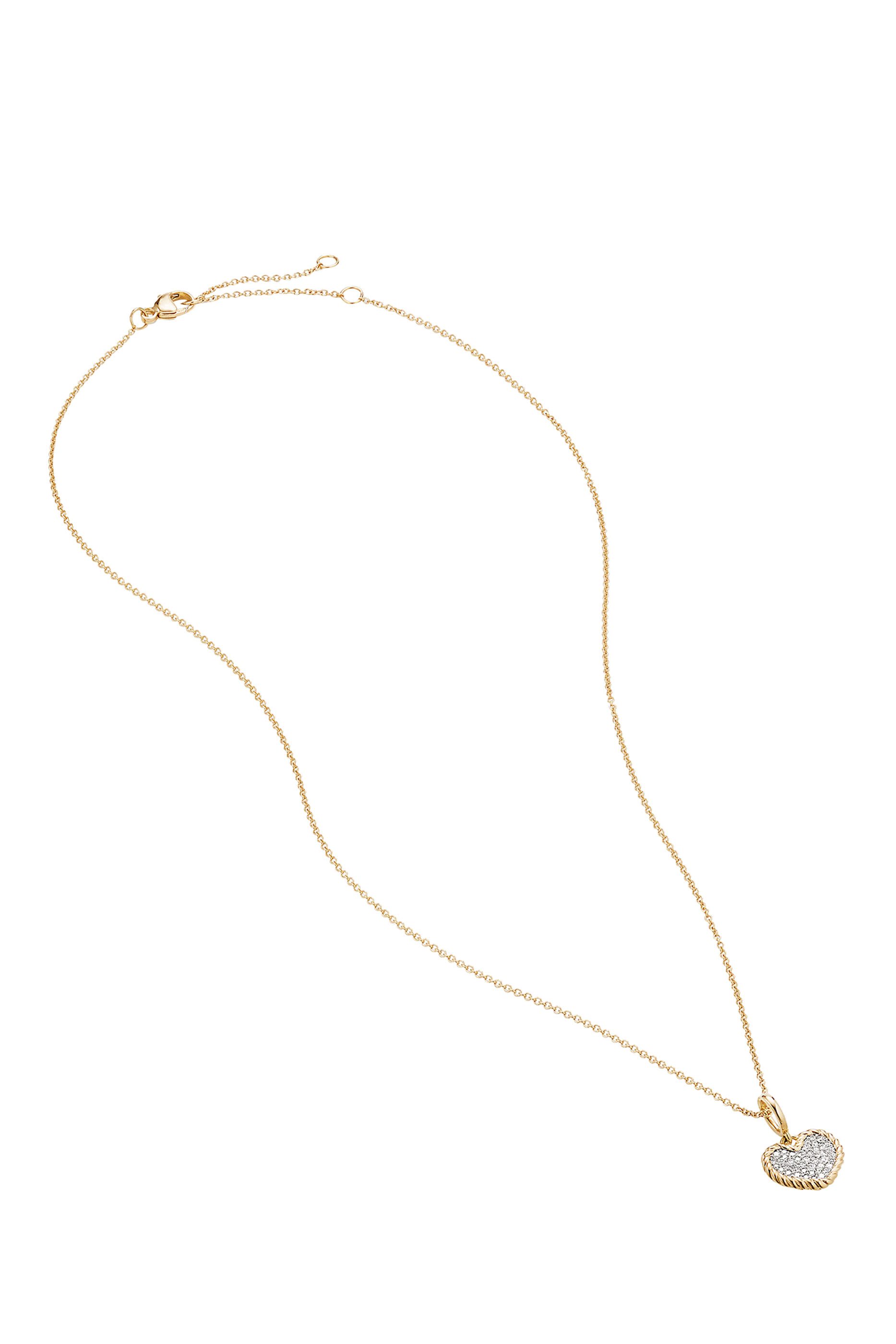 Pave Diamond Heart Plate Necklace