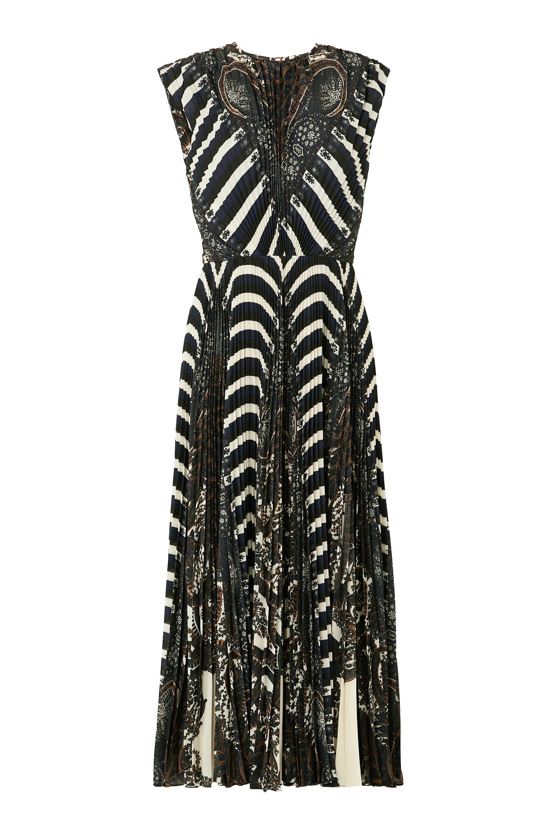 Violeta Pleated Sleeveless Midi Dress