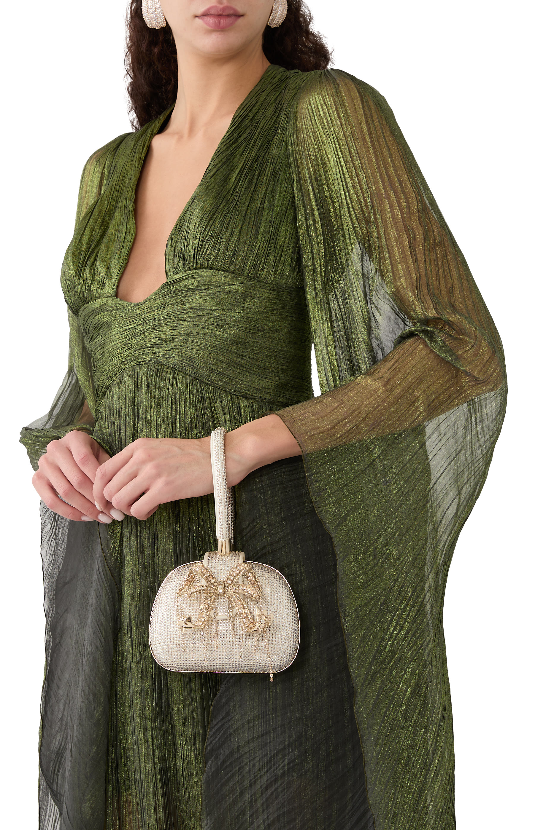 Rhinestone Top Handle Clutch Bag