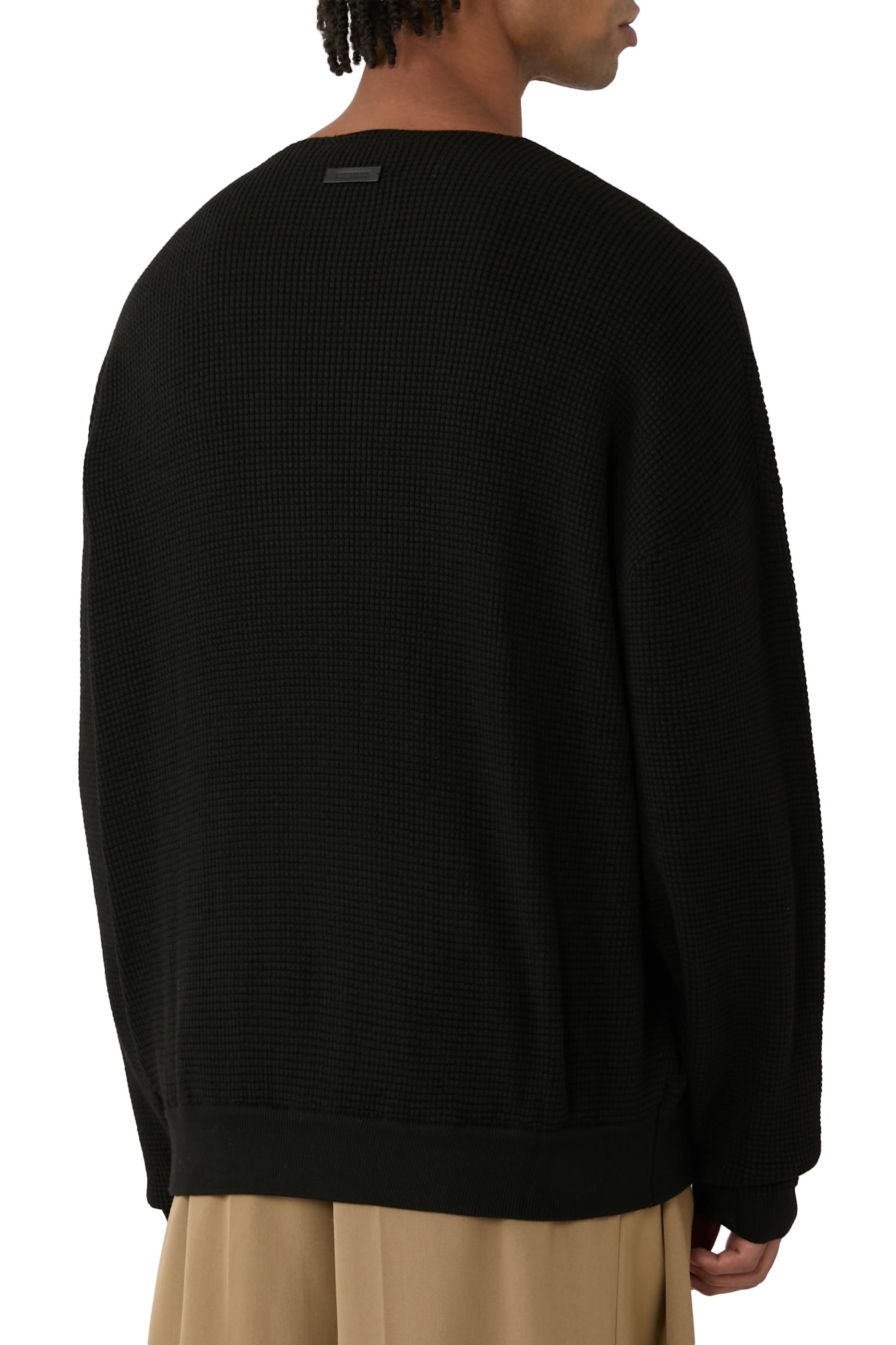 Essentials Waffle Crewneck 90s Sweater 