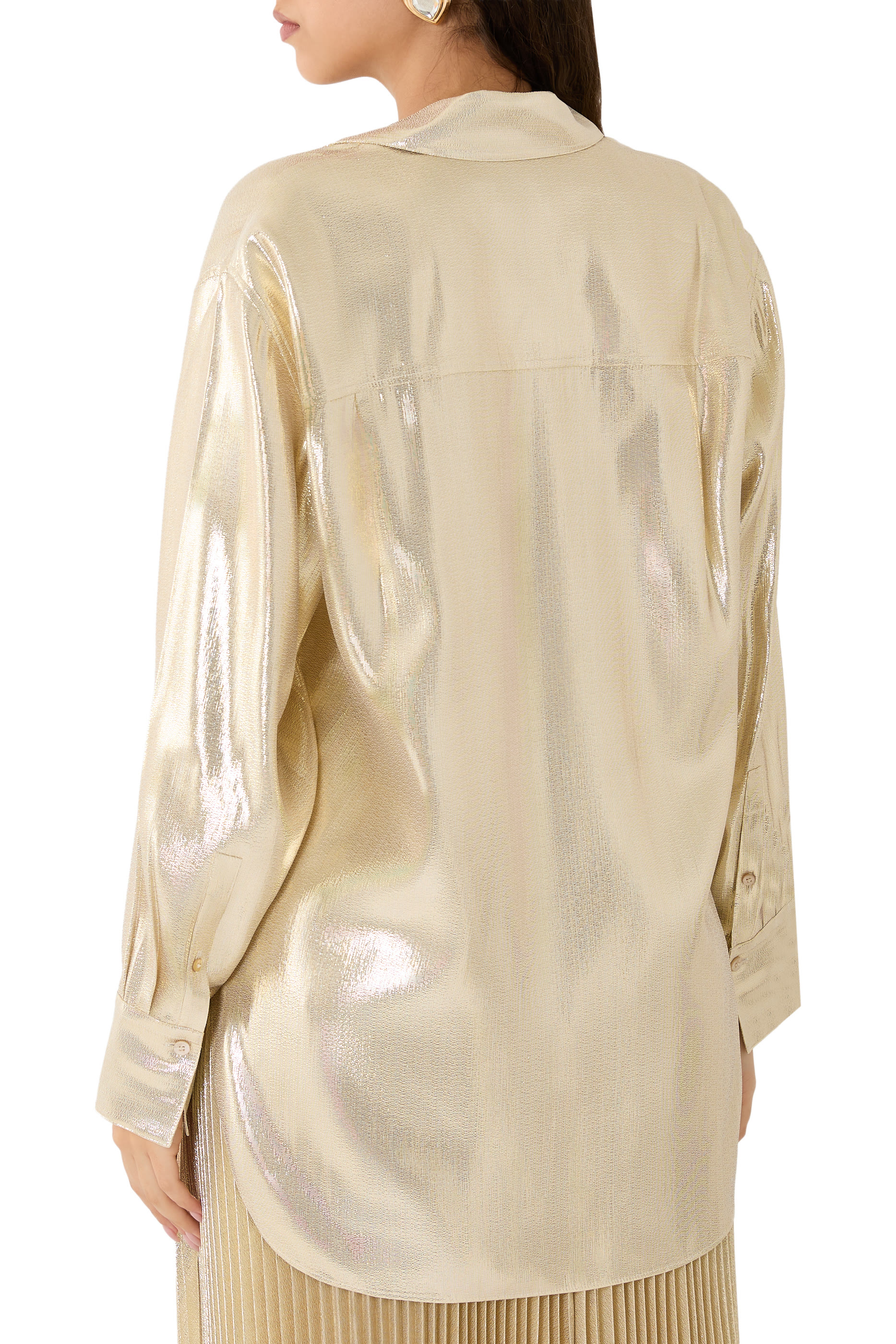  Capri Lamé Silk Blouse 