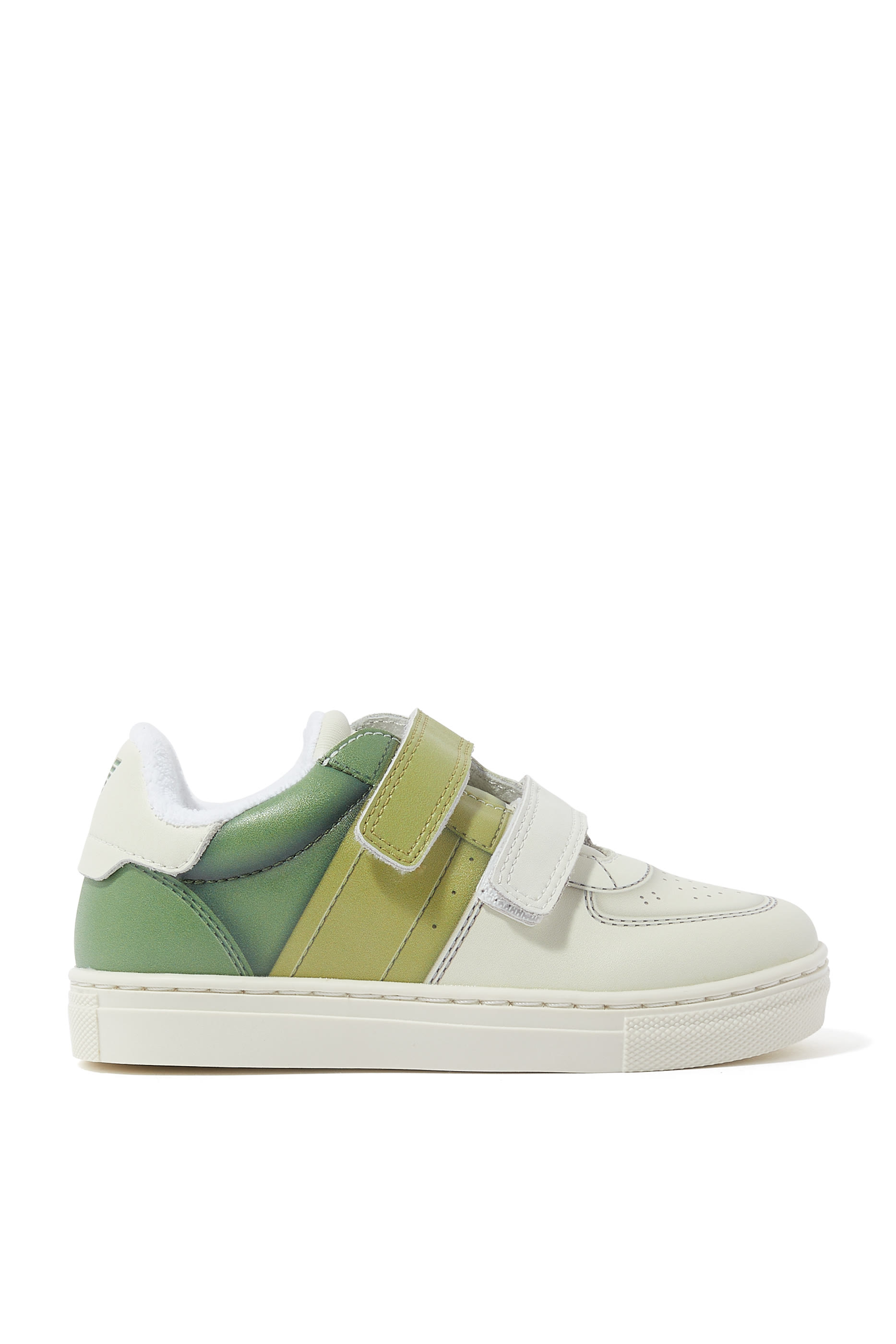 Kids Colorblock Velcro Strap Leather Sneaker