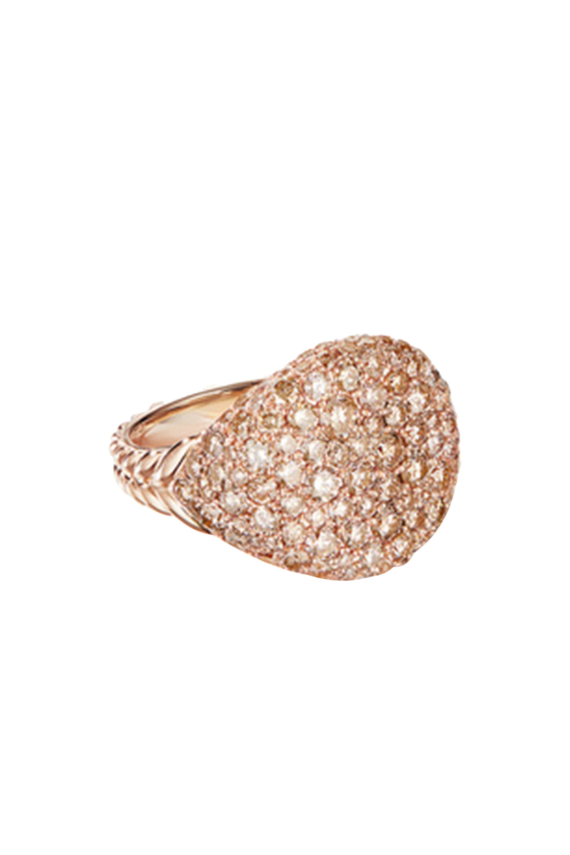 Chevron Pinky Ring, 18K Rose Gold & Daimonds