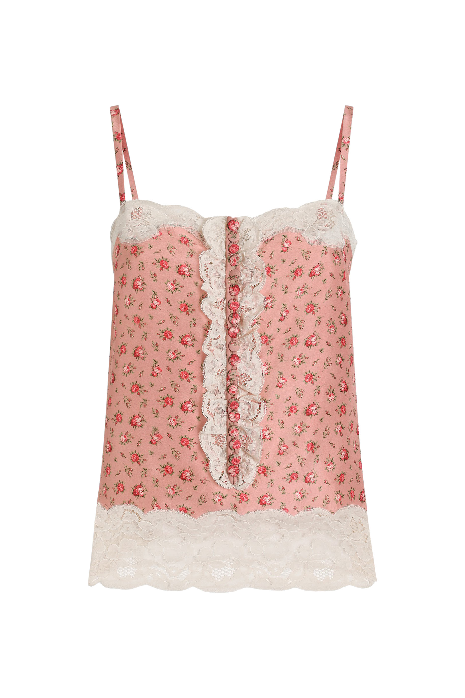 Small Rose-Print Silk Top