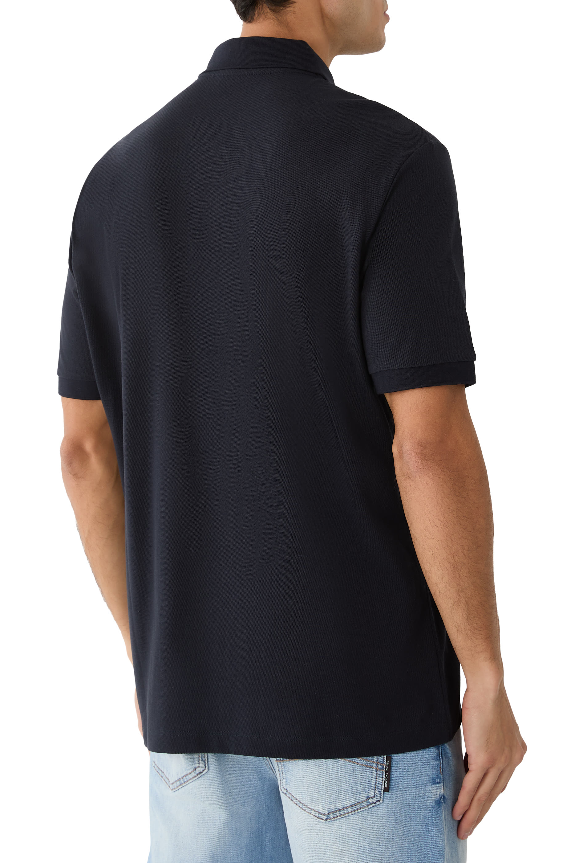 AX Logo Rib Details Polo Shirt