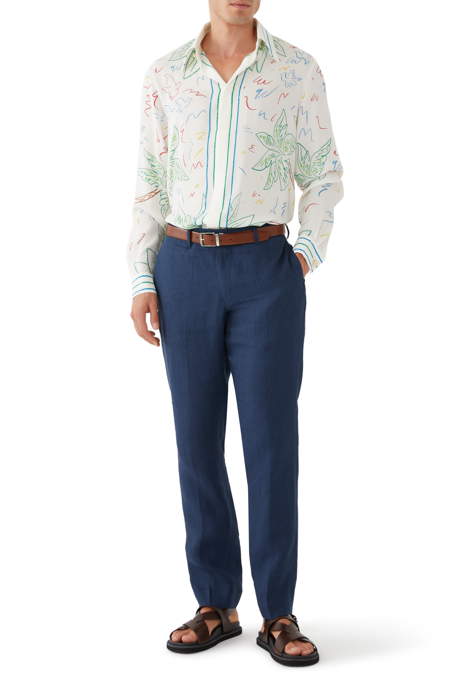 Cuban Collar Long Sleeve Shirt