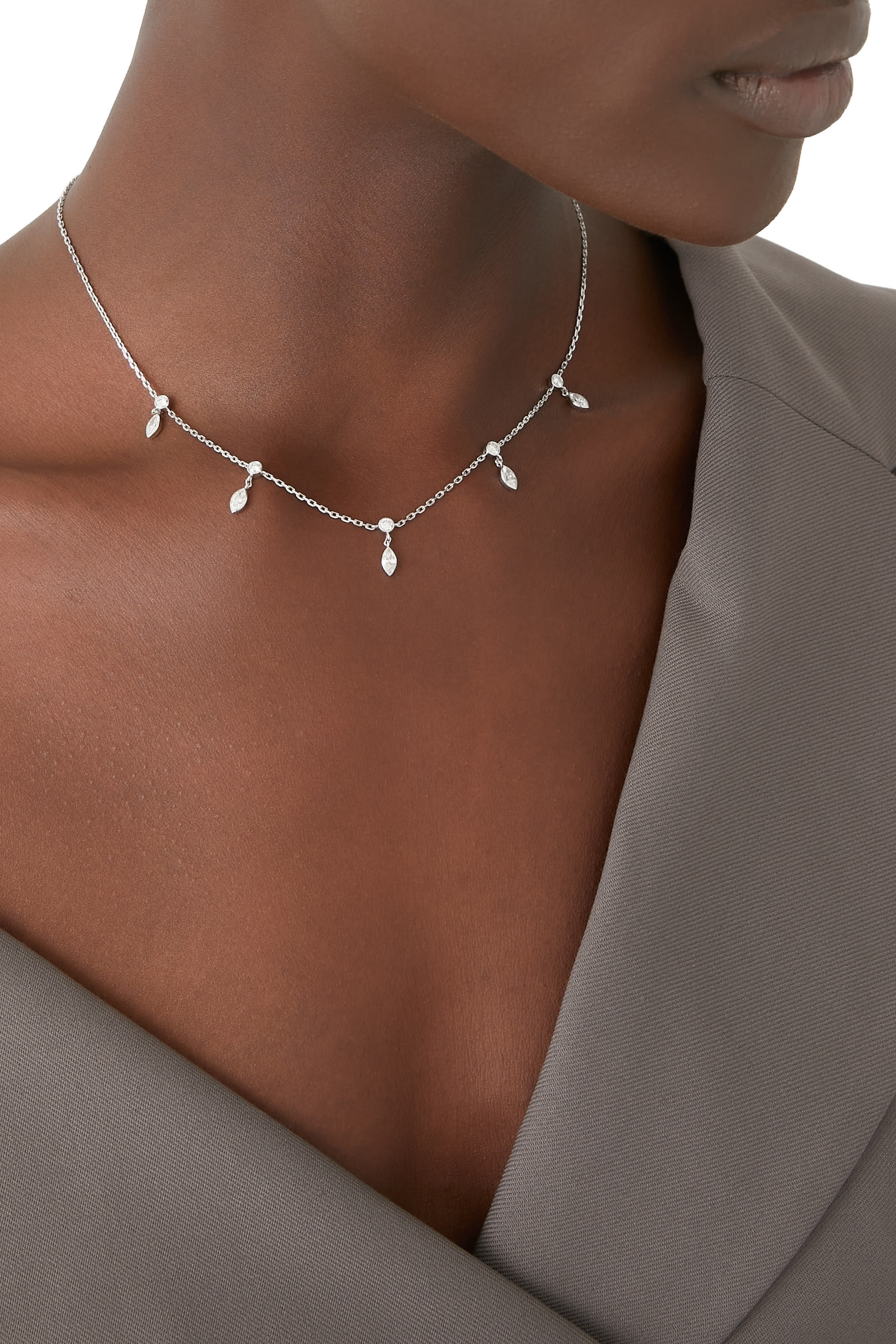Sparkle Choker, 18k White Gold & Diamonds