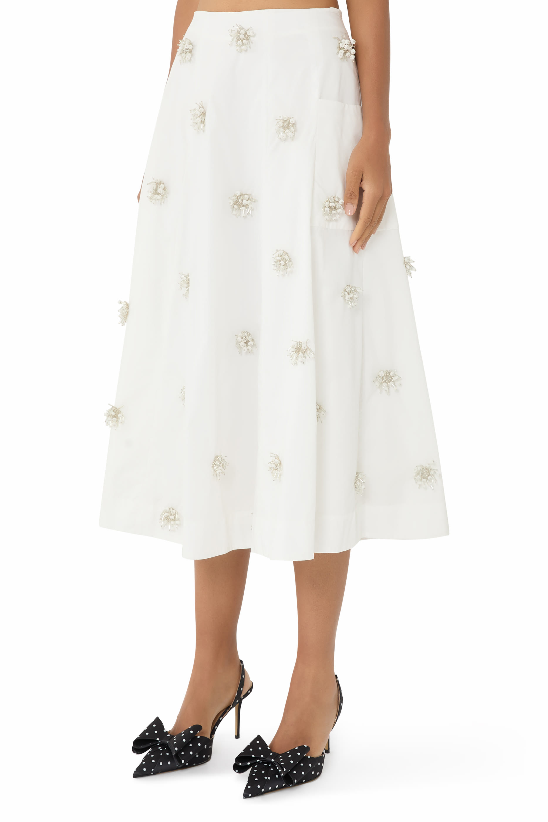 Novanna Embellished Midi Skirt