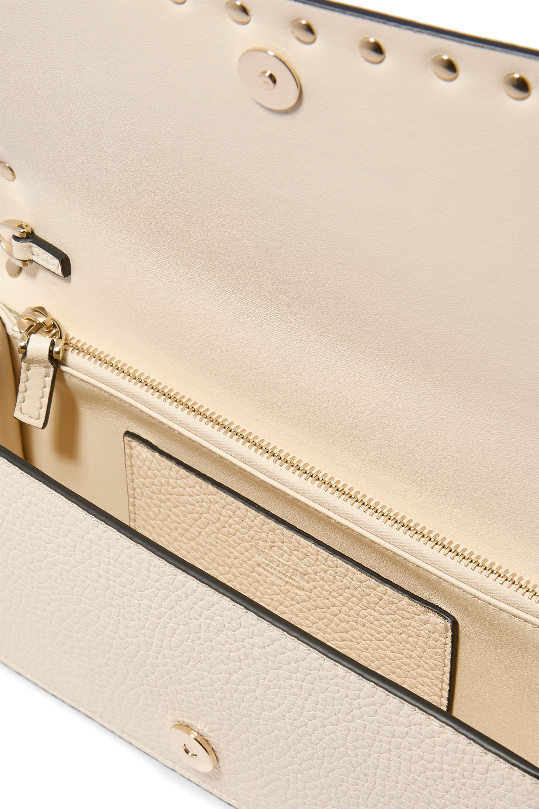 Rockstud Leather Wallet on Chain