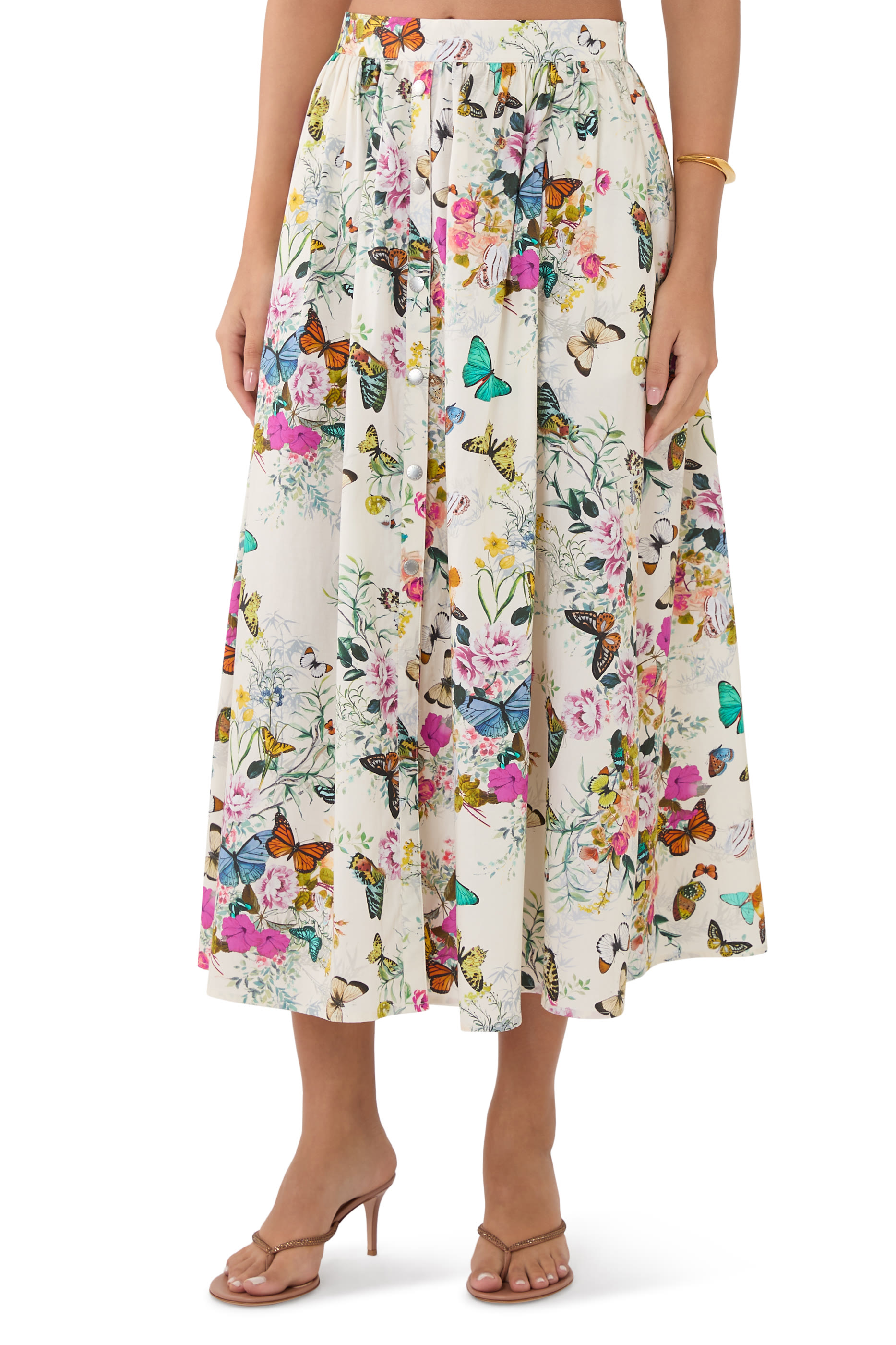 Seina Poplin Midi Skirt
