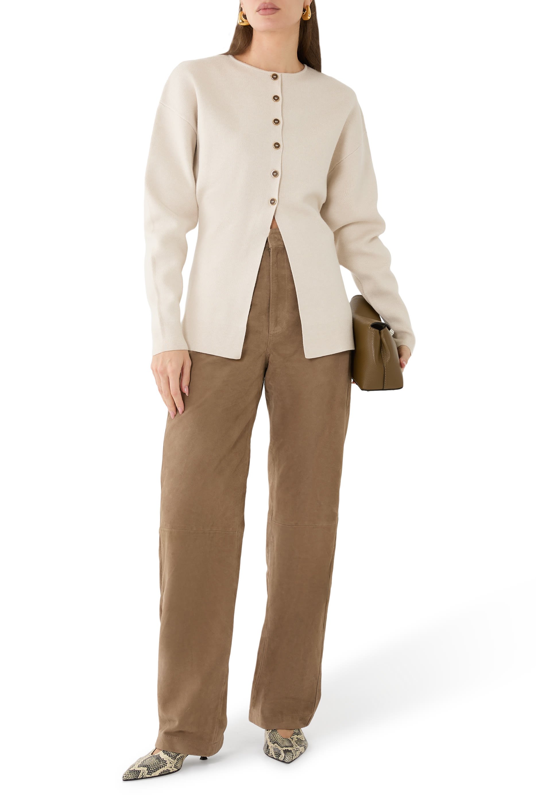 Exaggerated Sleeve Cardigan Sweater 