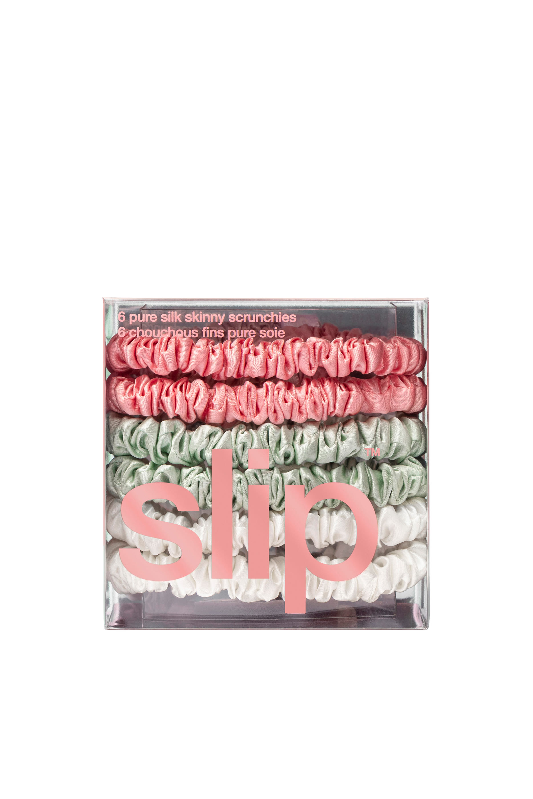 Pure Silk Skinny Scrunchie, Set of 6