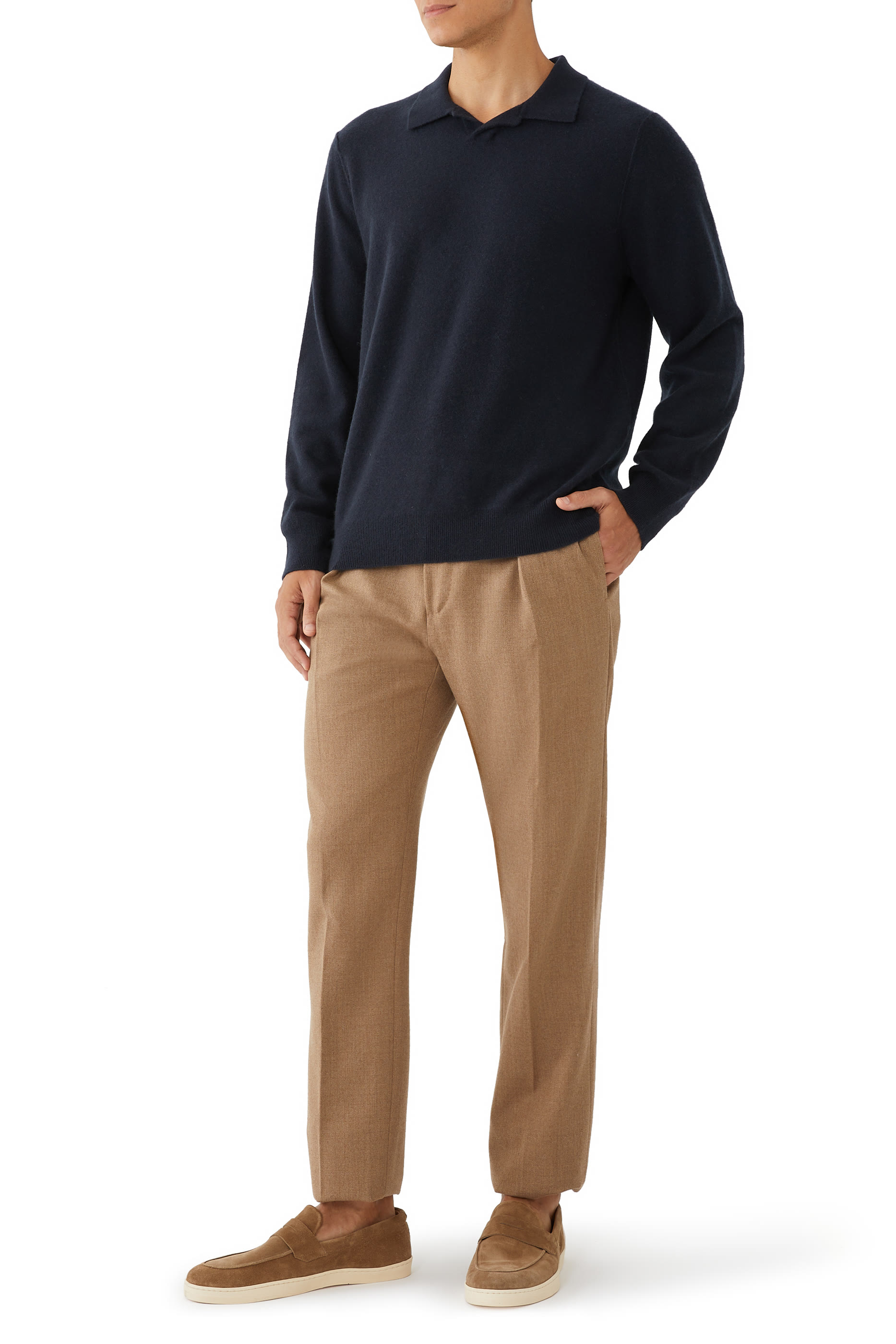 Boiled Cashmere Johnny Collar Sweater