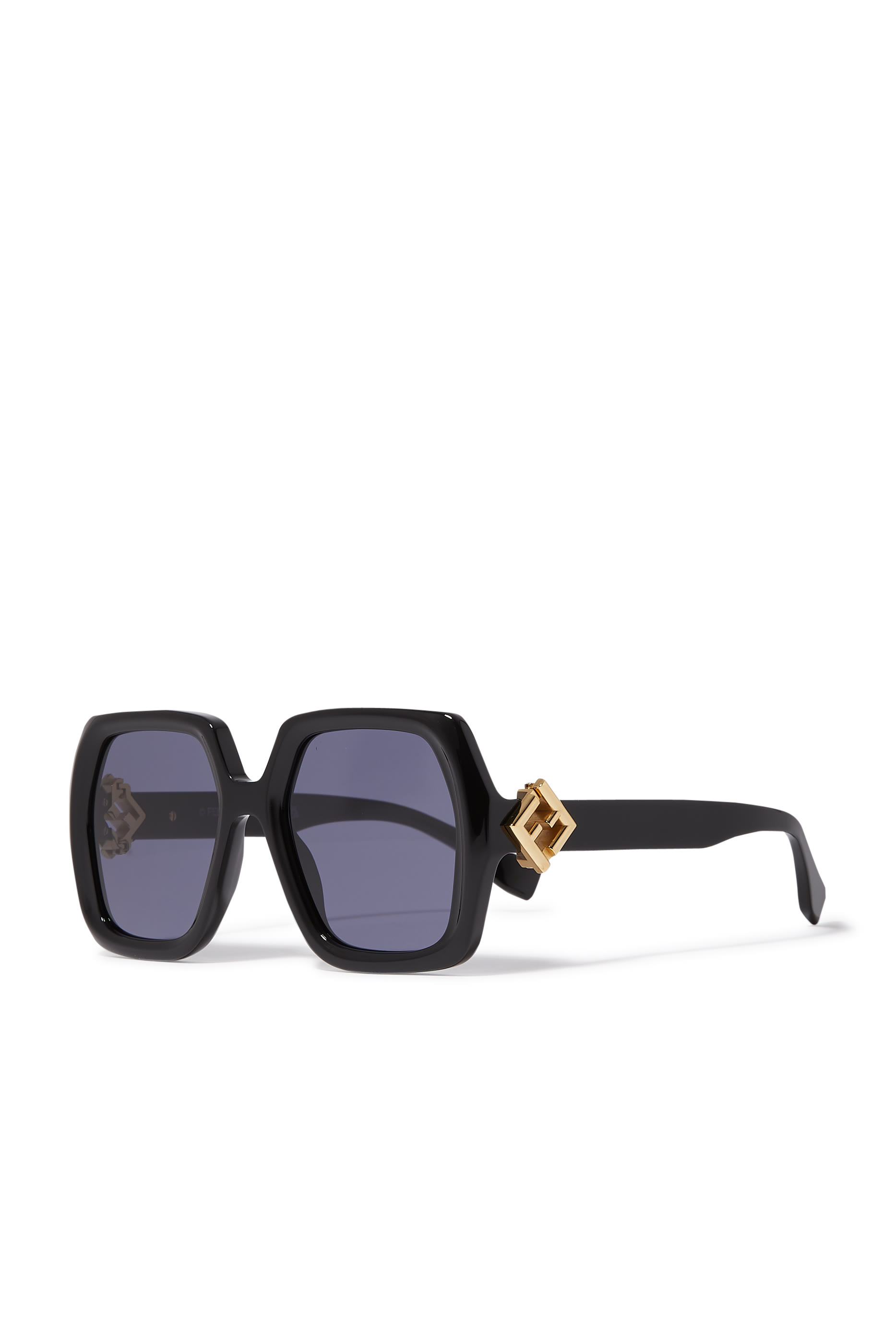 FF Diamonds Black Square Sunglasses
