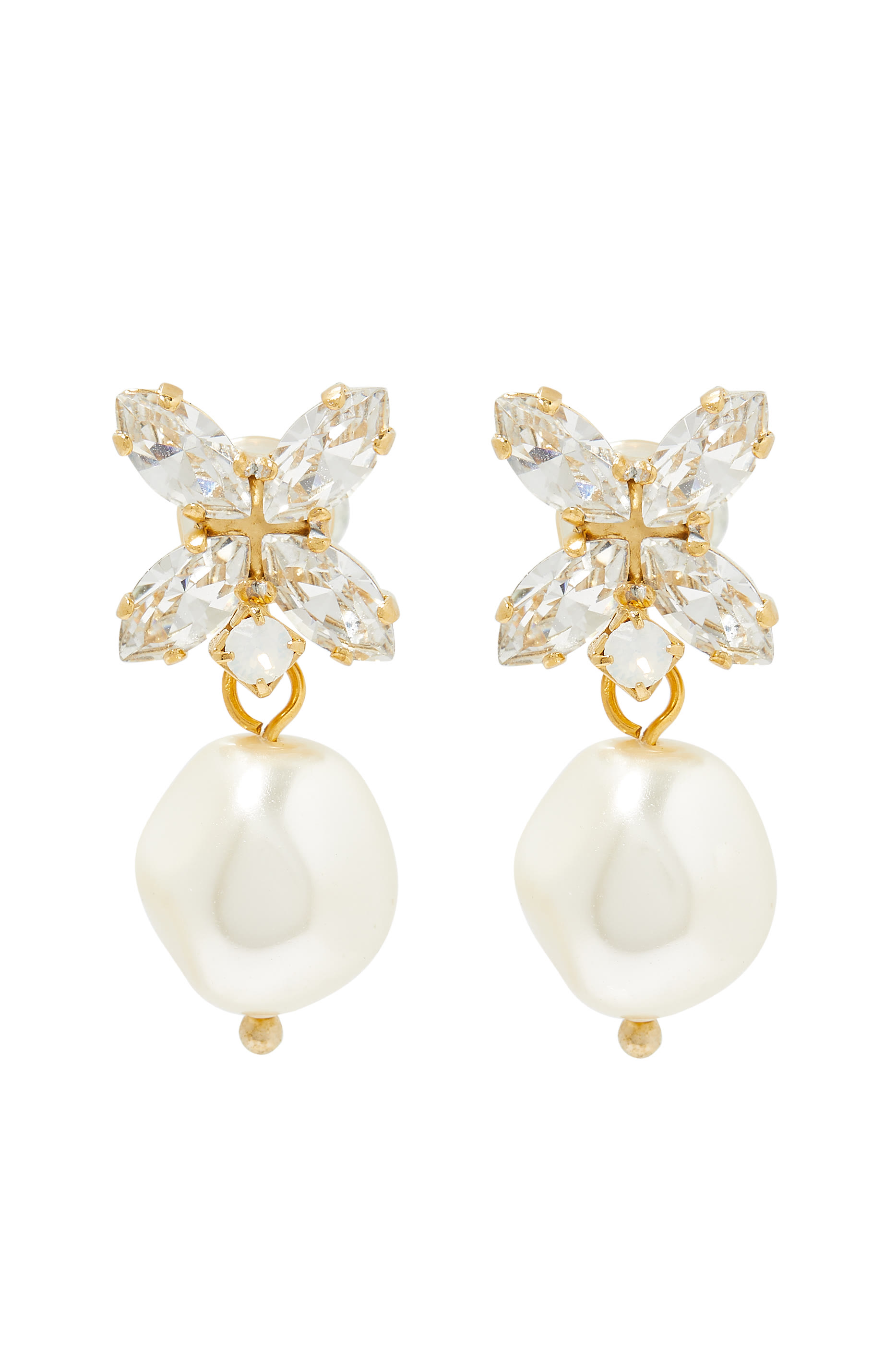 Honey Bee Earrings Crystal Pearl