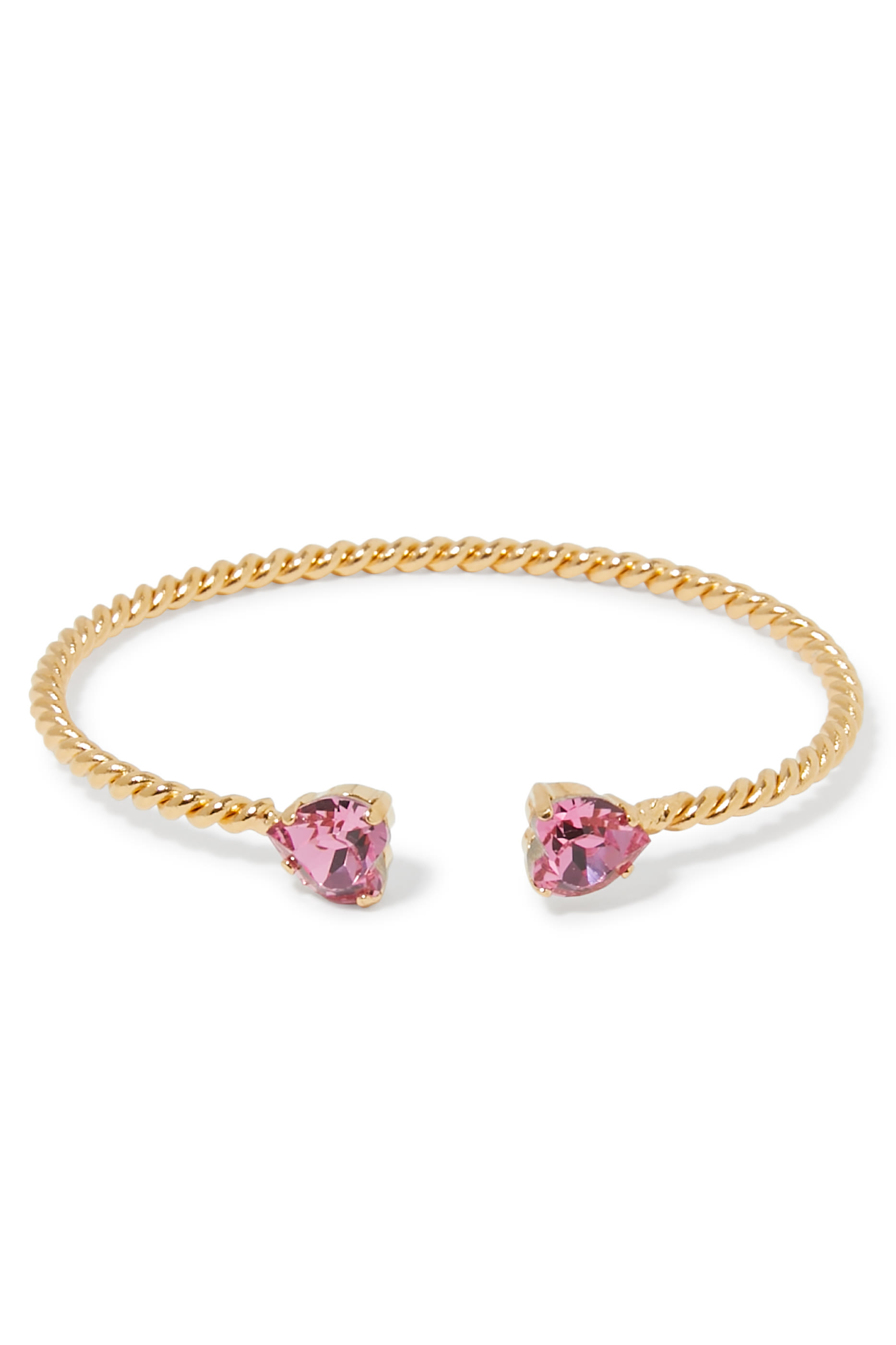 Valentina Heart Bracelet, 18K Gold Plating & Crystals