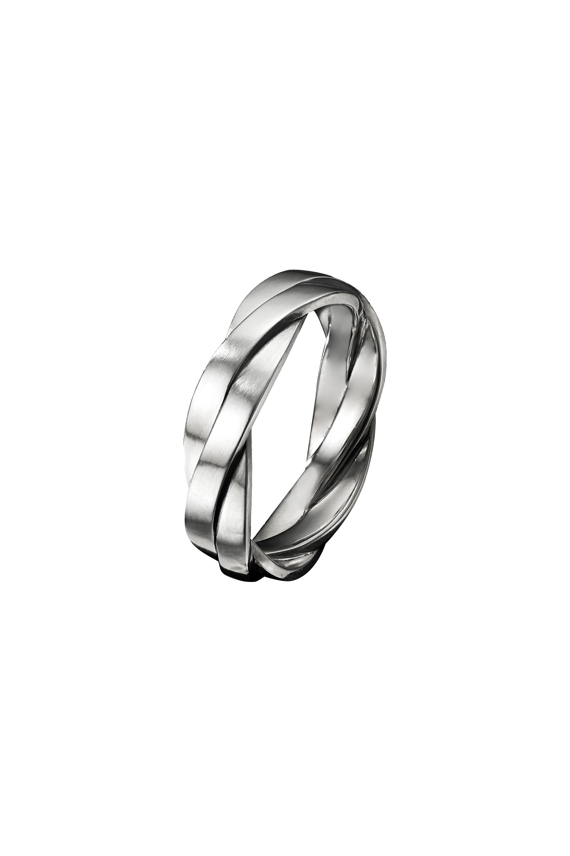 Streamline&reg; Two Row Band Ring, Sterling Silver & Diamonds