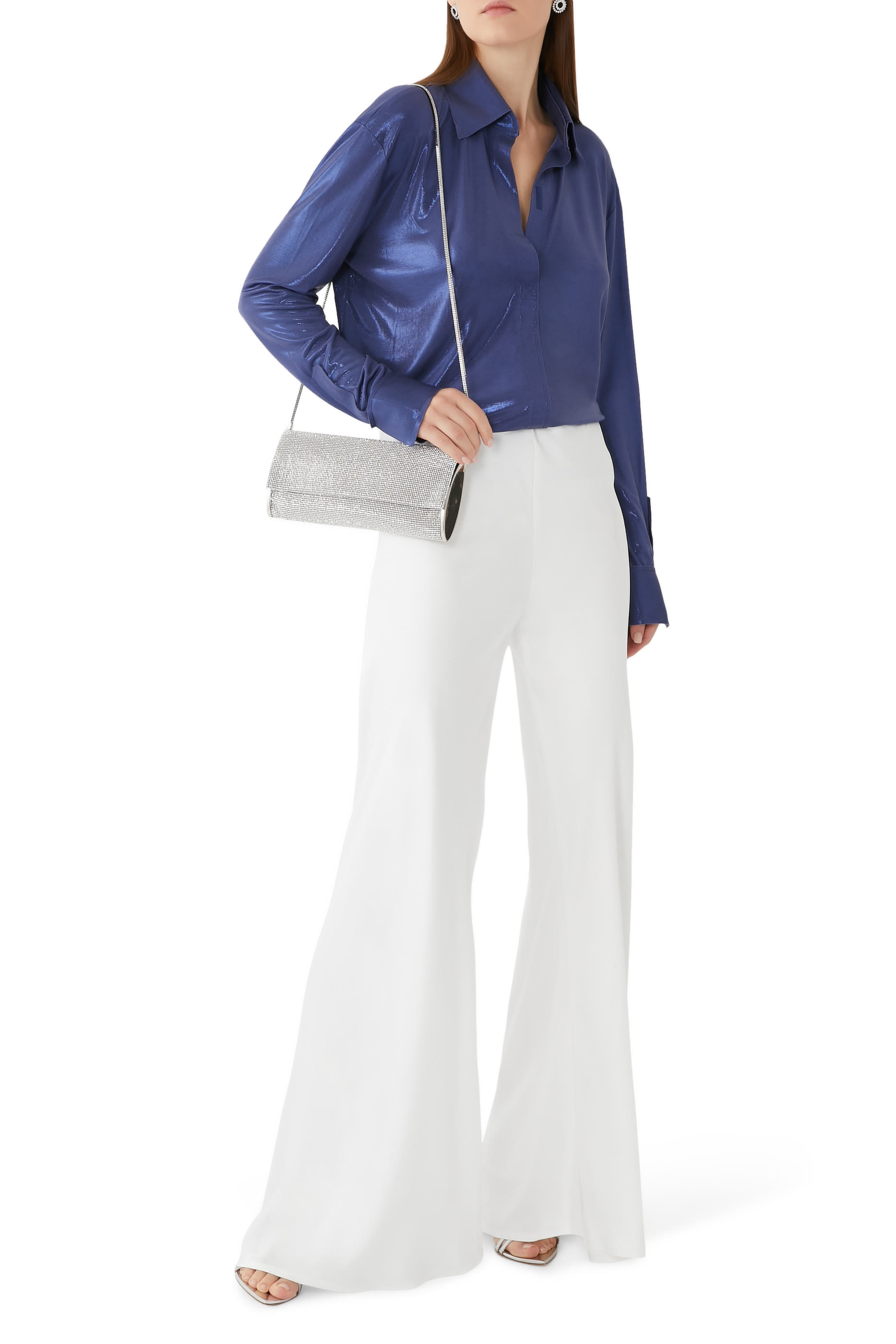 NK Metallic Shirt with Collar Stand