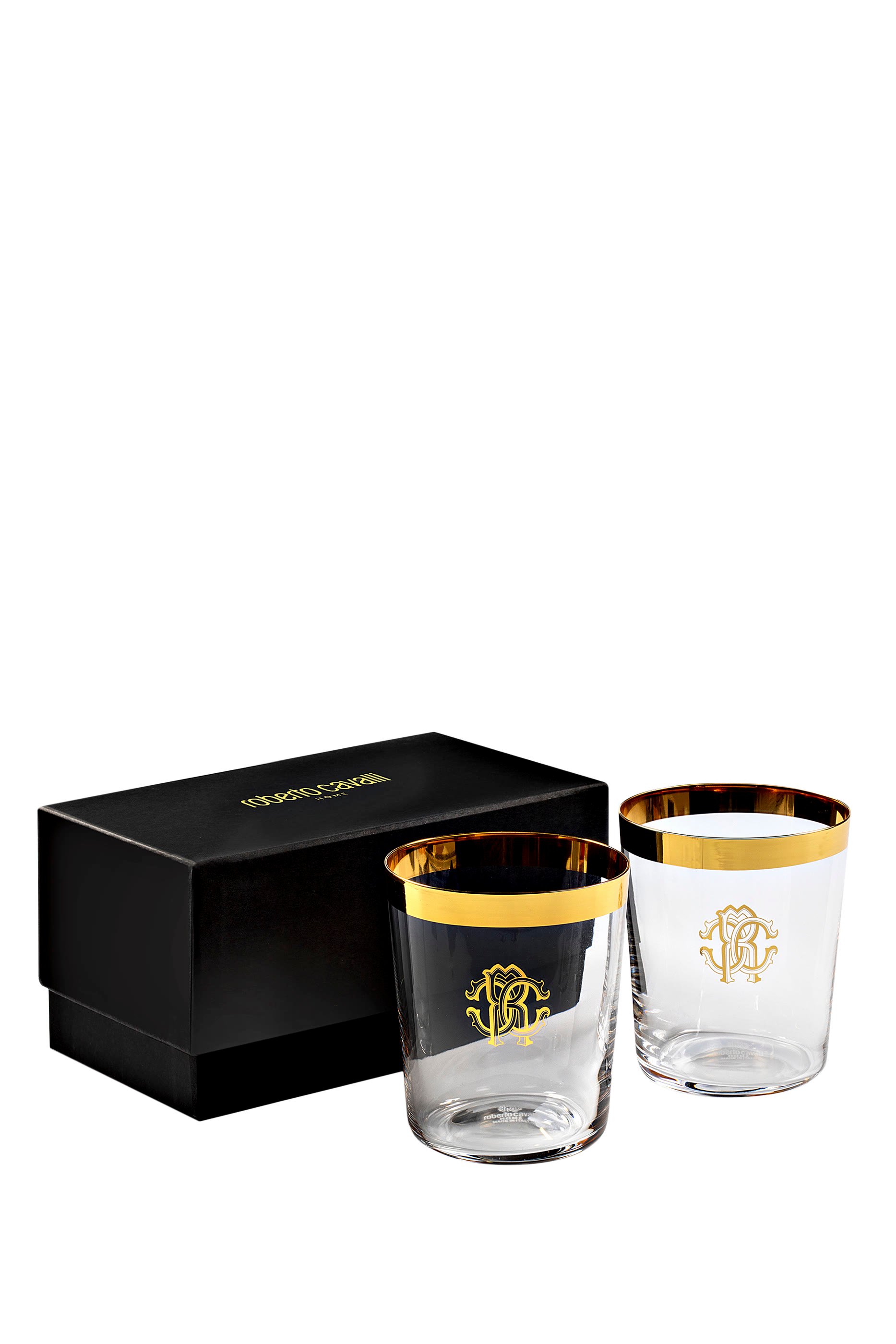 New Monogram Gold Old Fashioned Glass - Set of 2