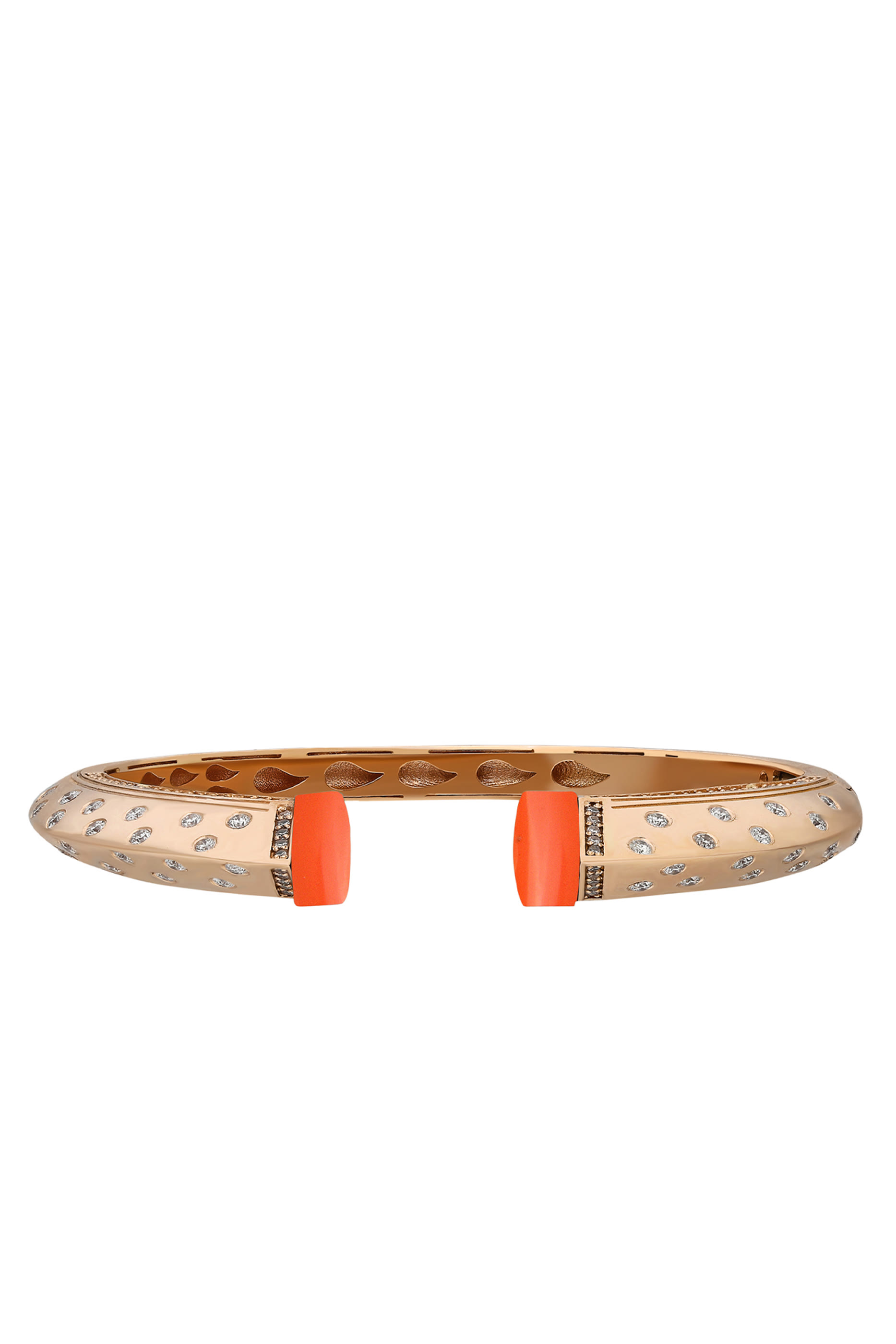 Balance Slim Bracelet, 18k Rose Gold with Coral & Diamonds