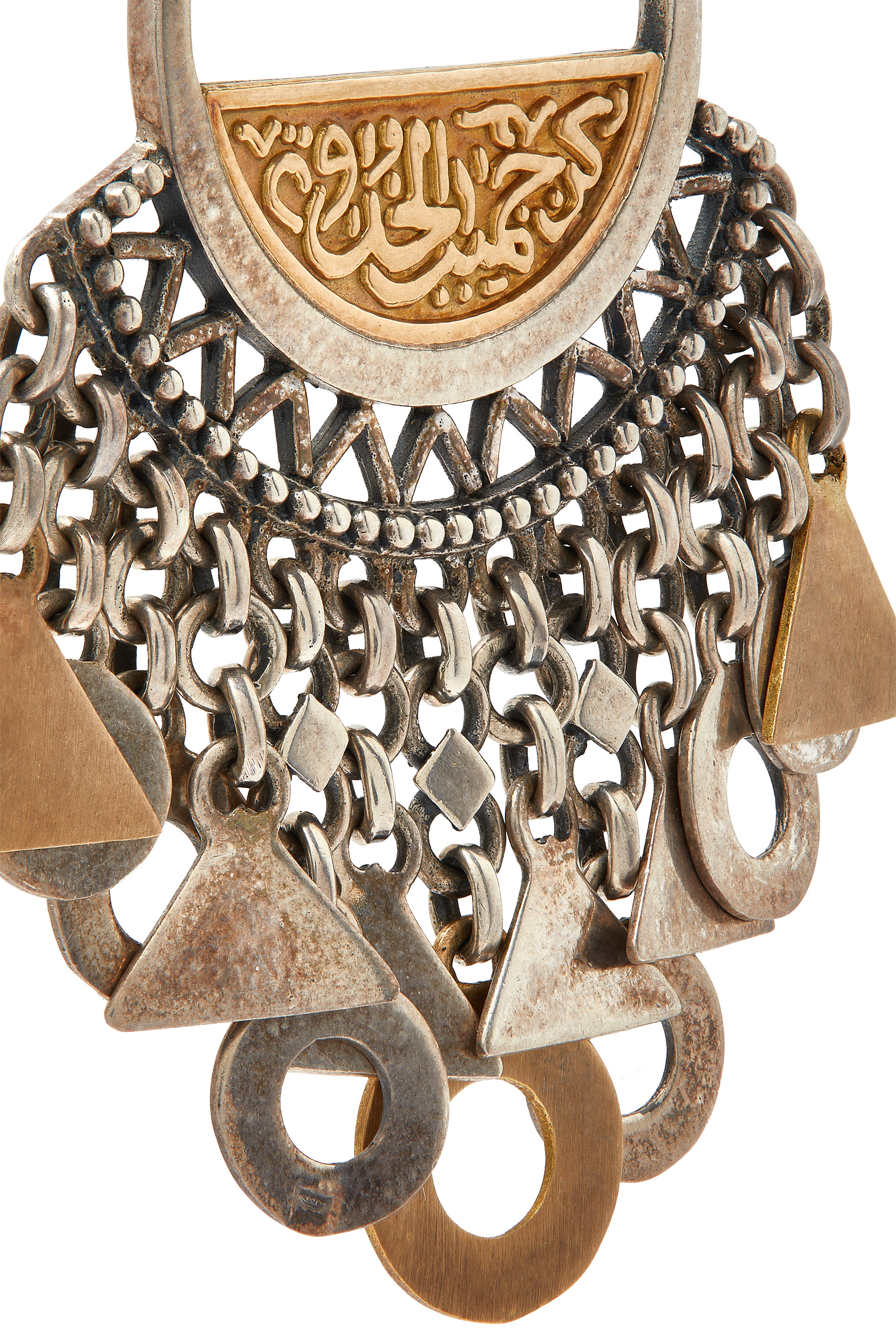 Statement Calligraphy Earrings, 18k Yellow Gold & Sterling Silver