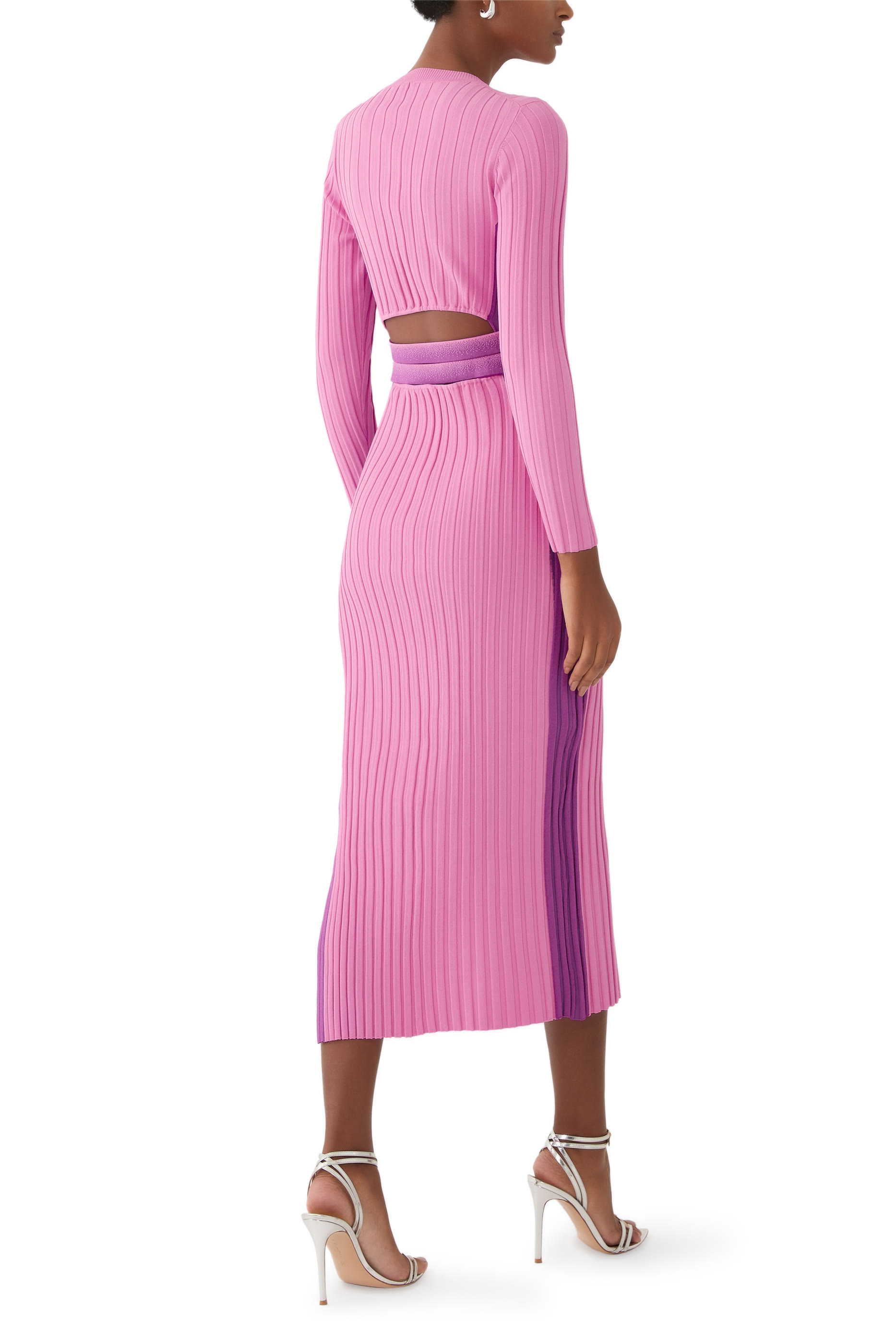 Aster Pleated Dress with Wavy Slit