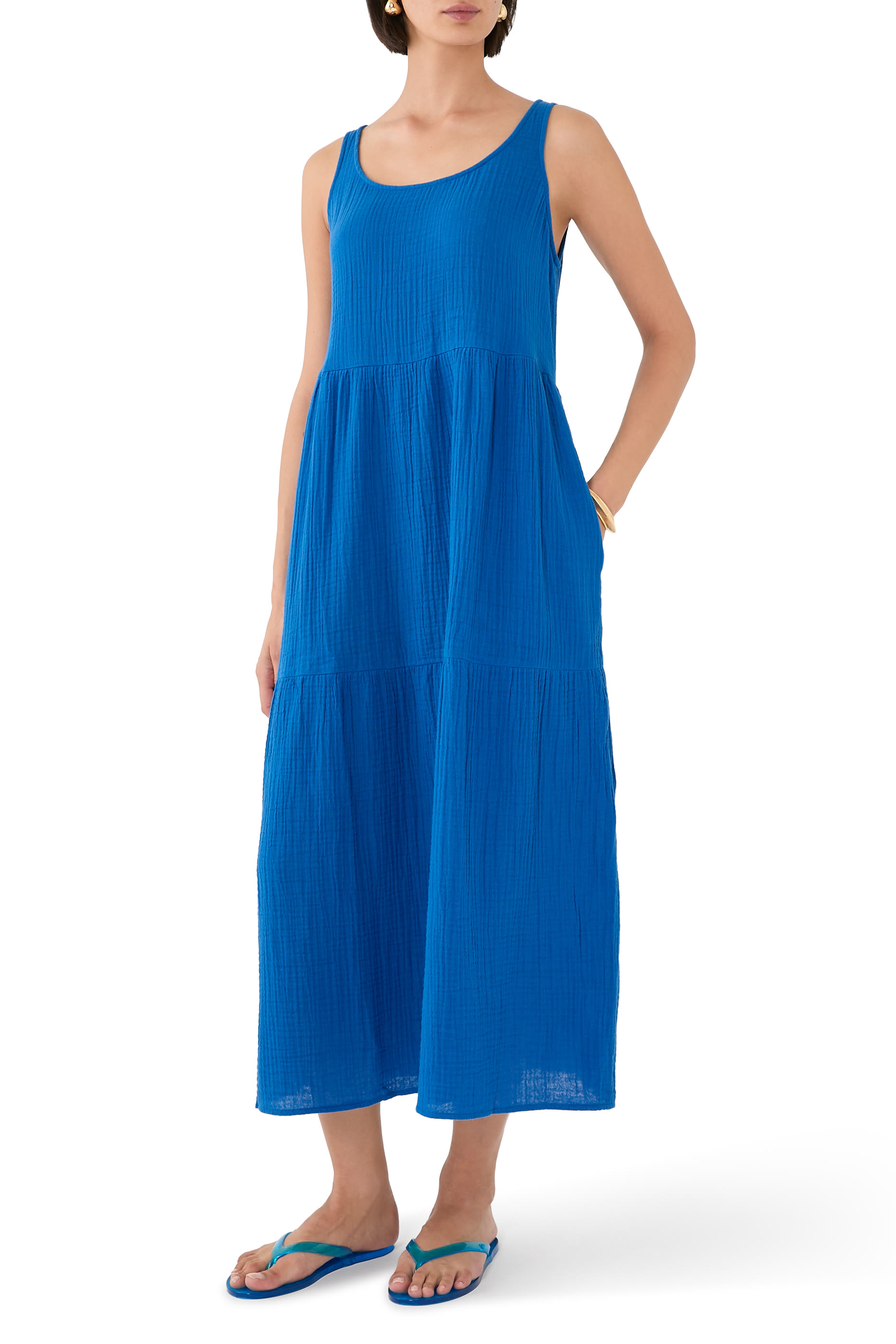 Organic Cotton Lofty Gauze Tiered Dress