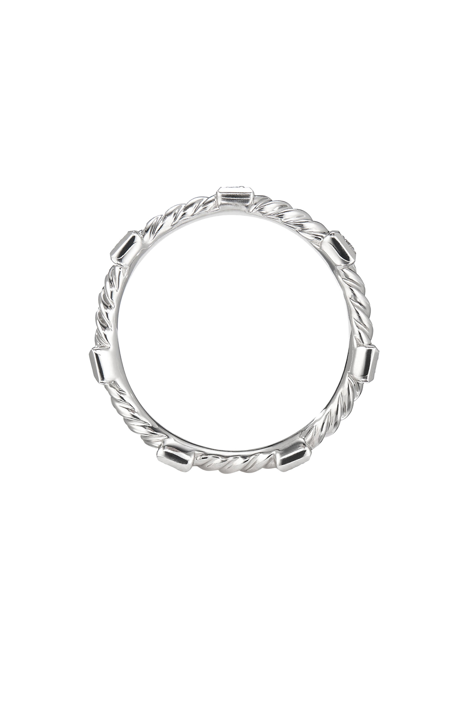 Cable Collectibles Stack Ring, 18k White Gold & Diamond