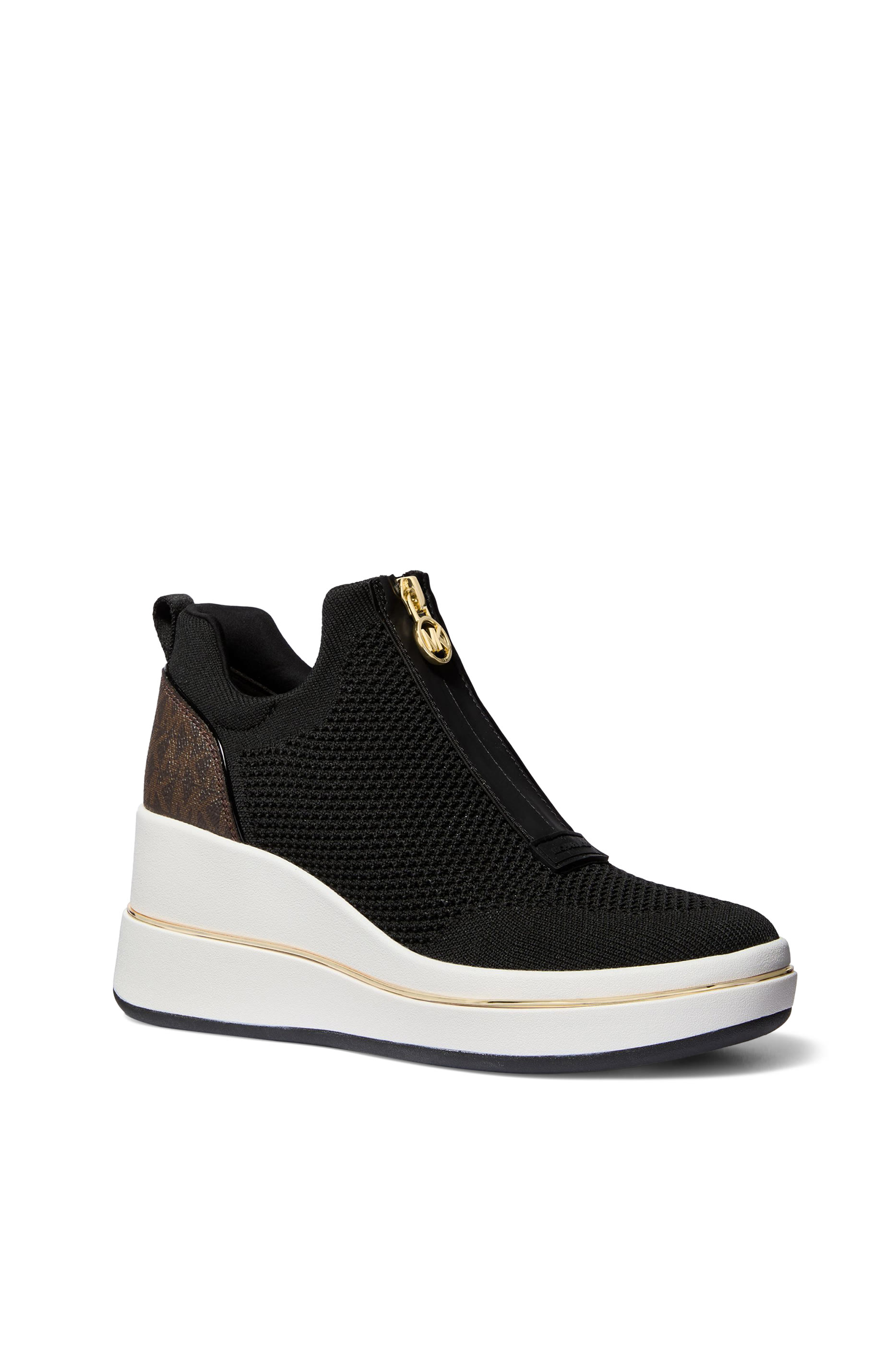 Emmy Mesh Zip-Up Wedge Trainer Sneakers