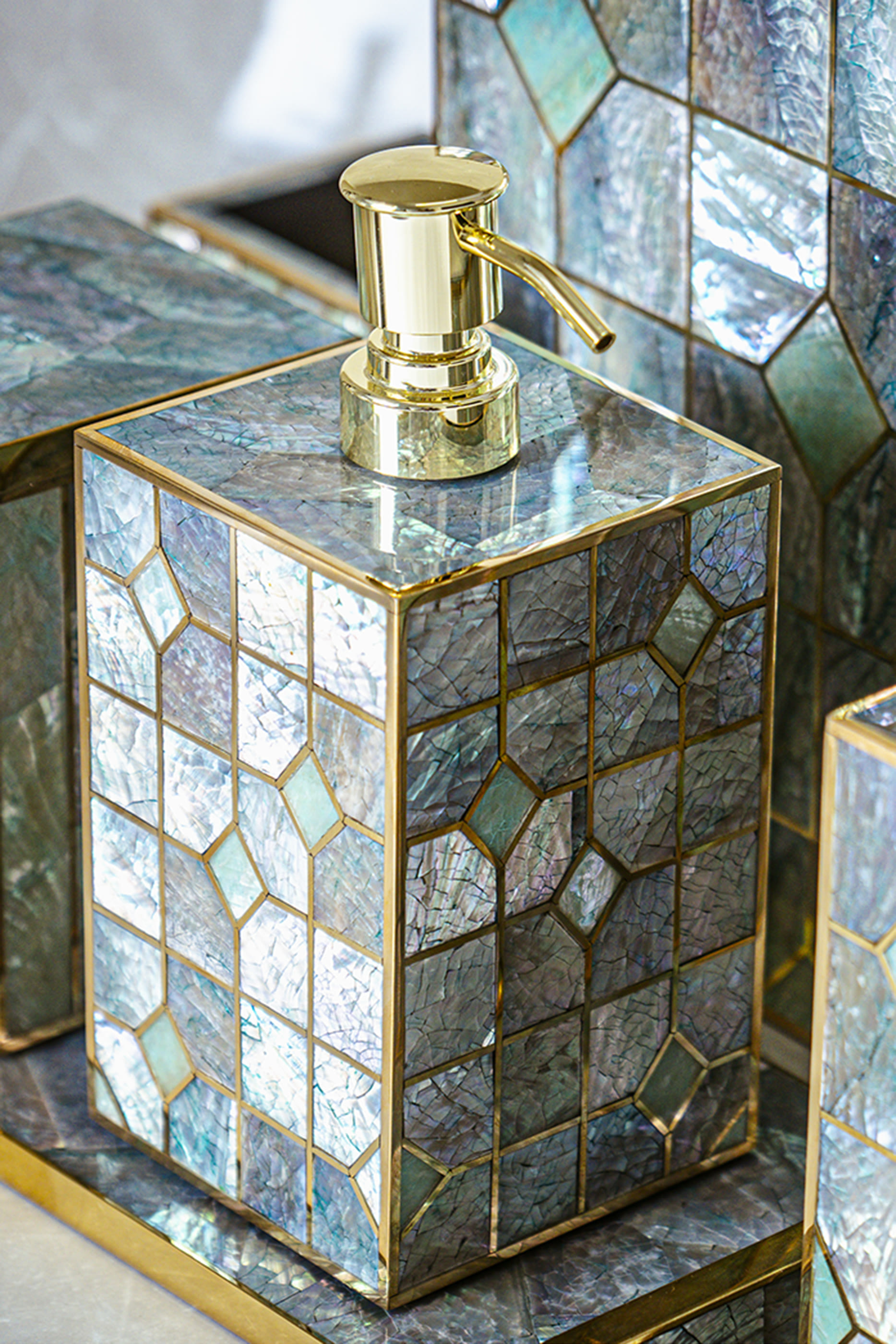 Crackled Abalone Shell Tissue Box