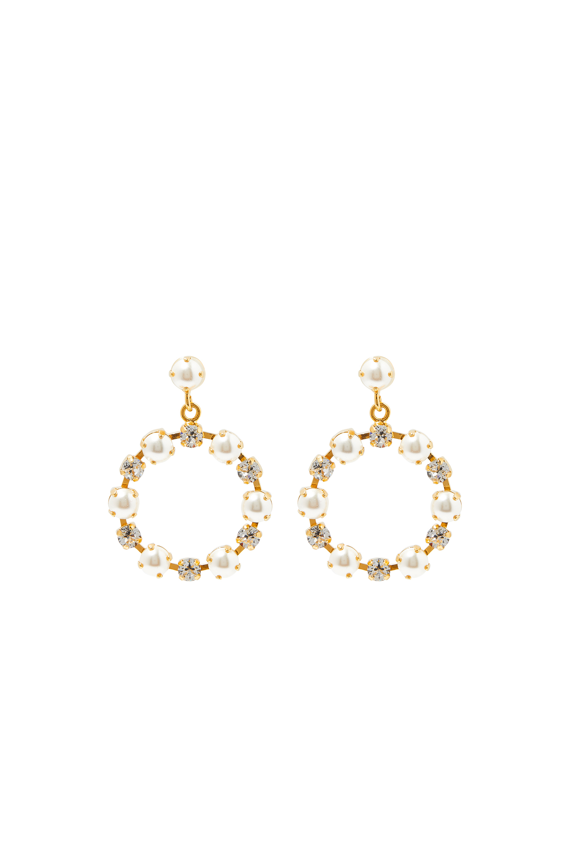 Eternity Pearl Earrings, Crystal & Pearl