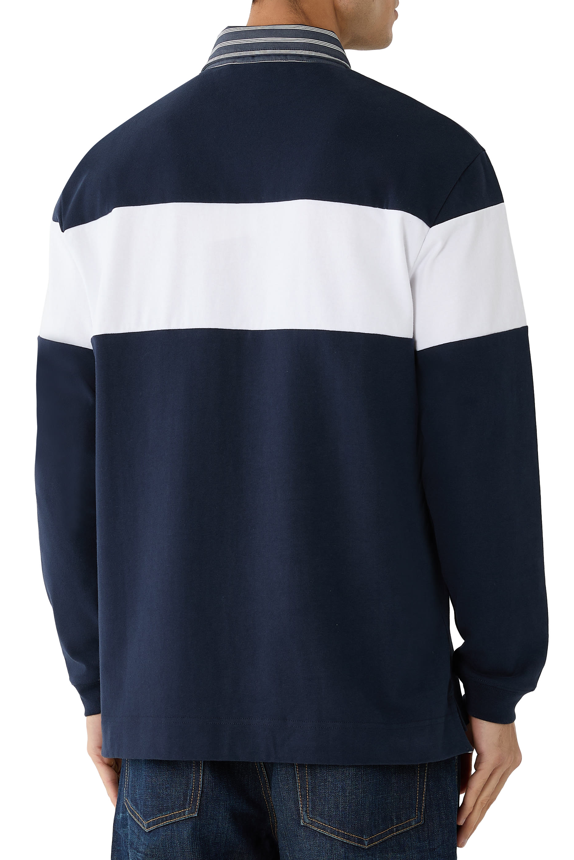 Striped Polo Sweatshirt 