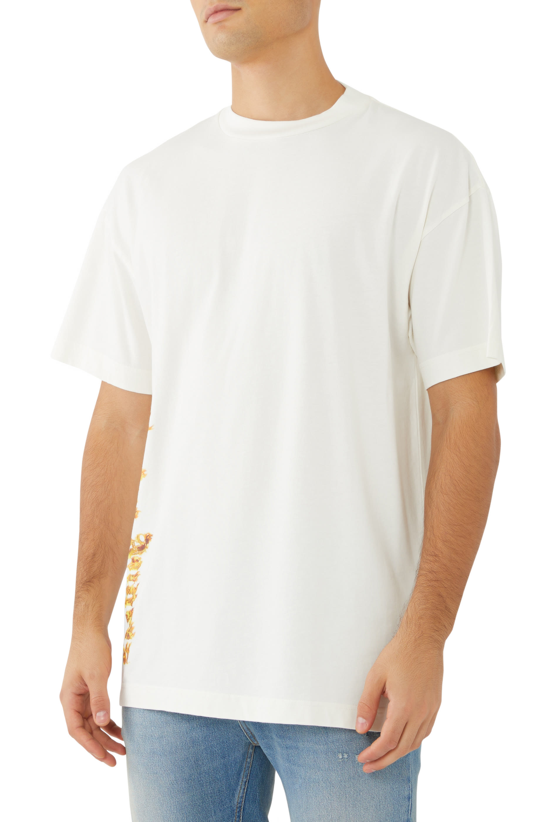 Burning Logo Printed T-Shirt