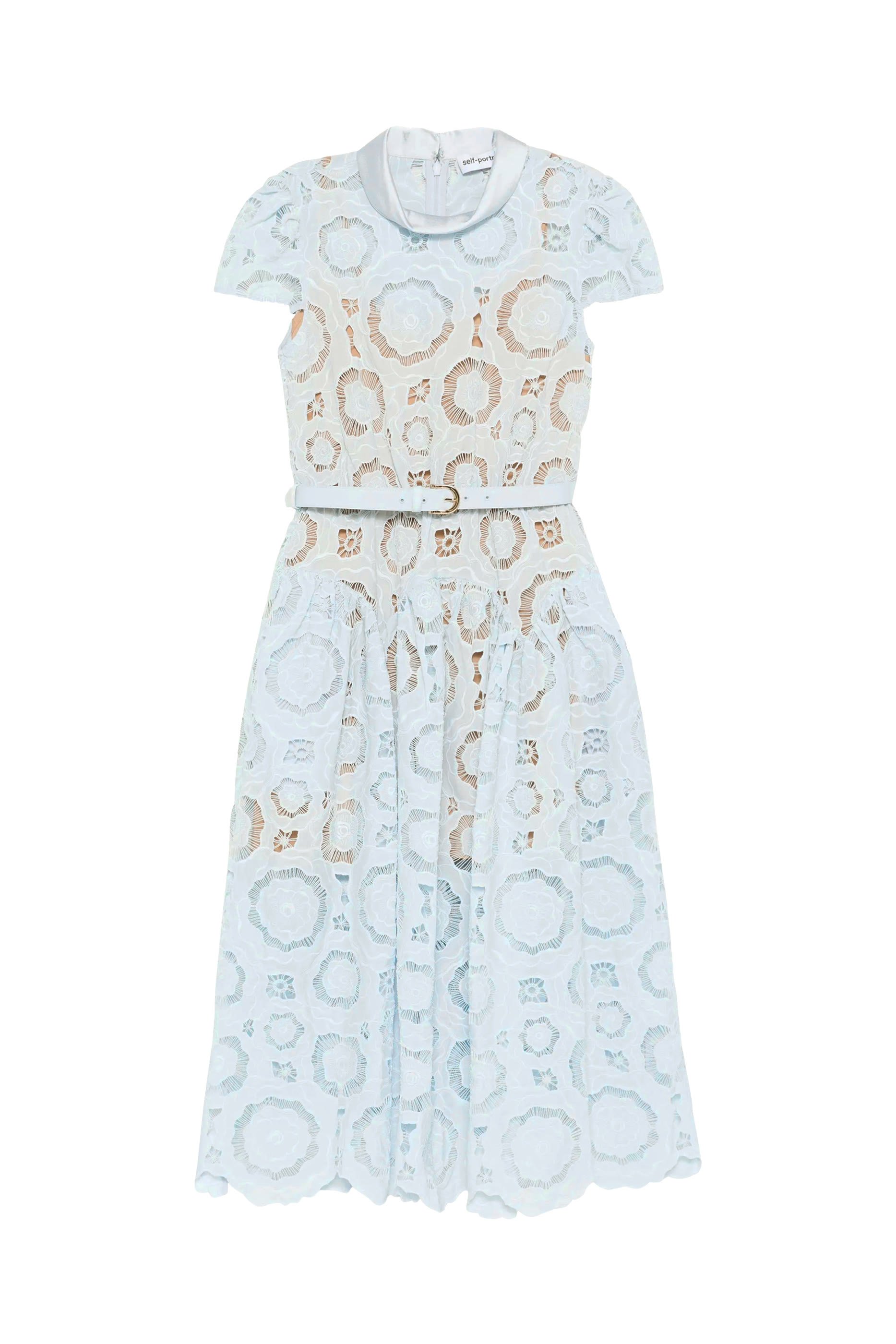  Floral Lace Midi Dress 