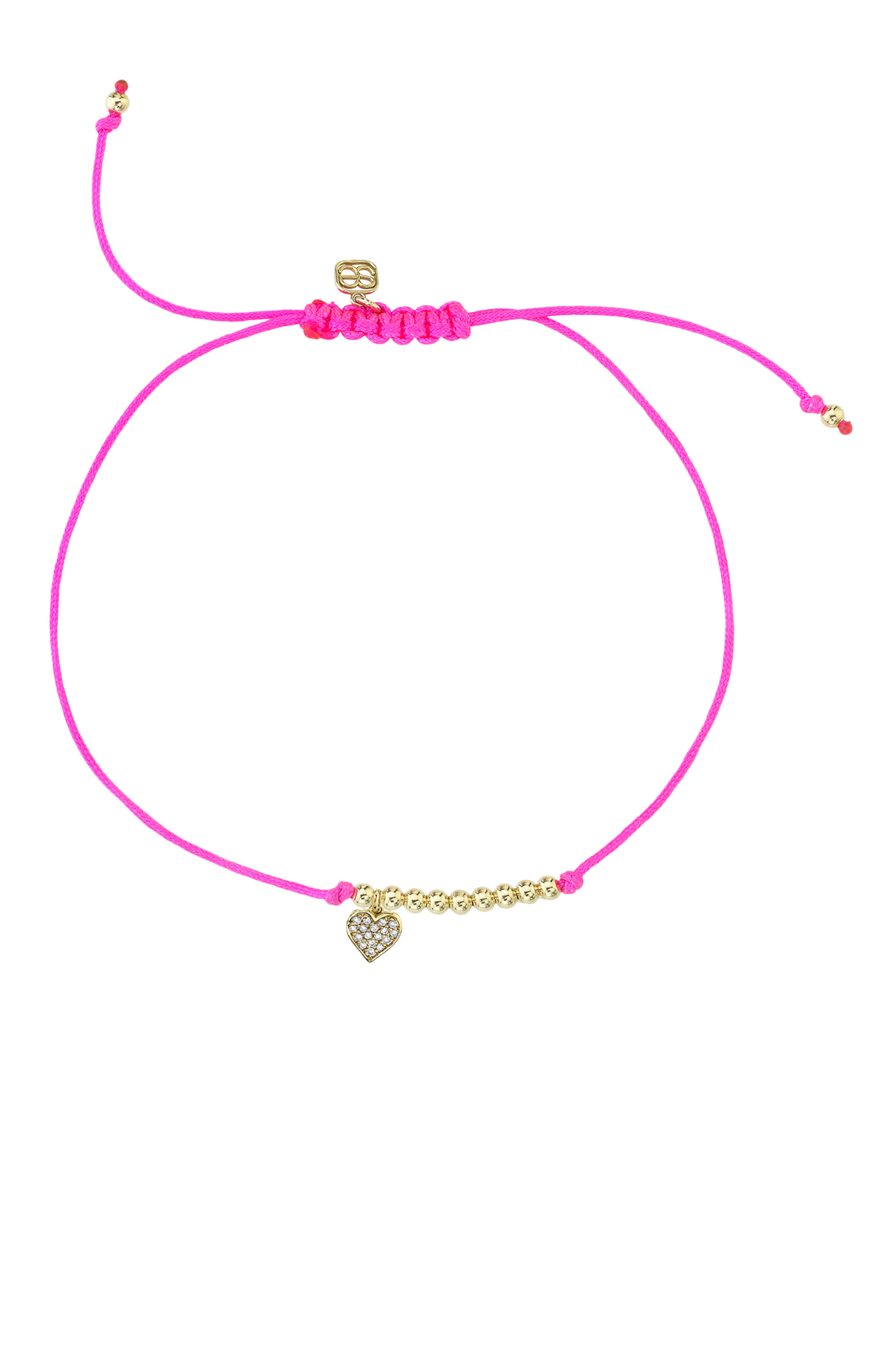 Kids Heart Cord Bracelet, 14k Yellow Gold & Diamonds