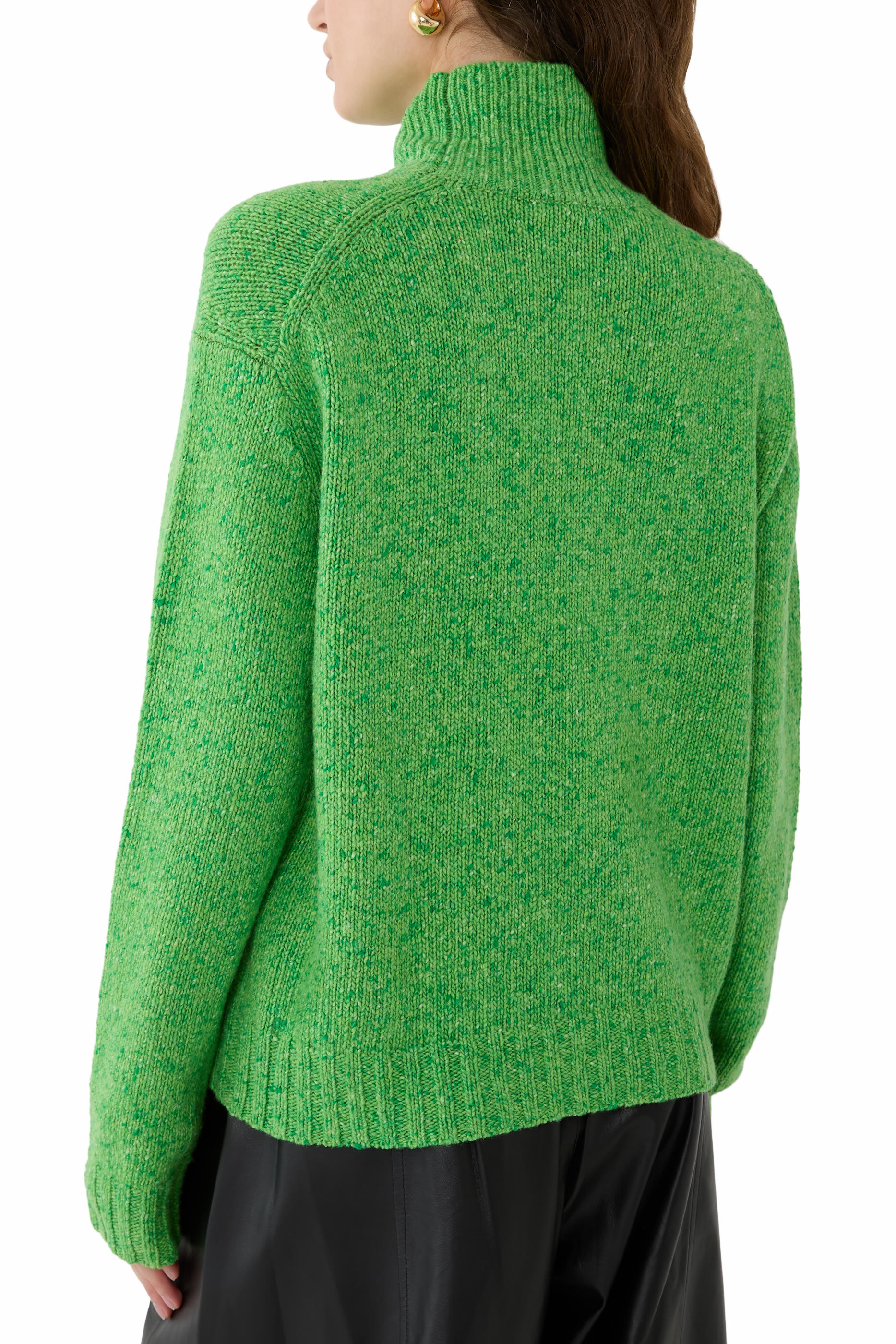 Cashmere Melange Knit Turtle Sweater