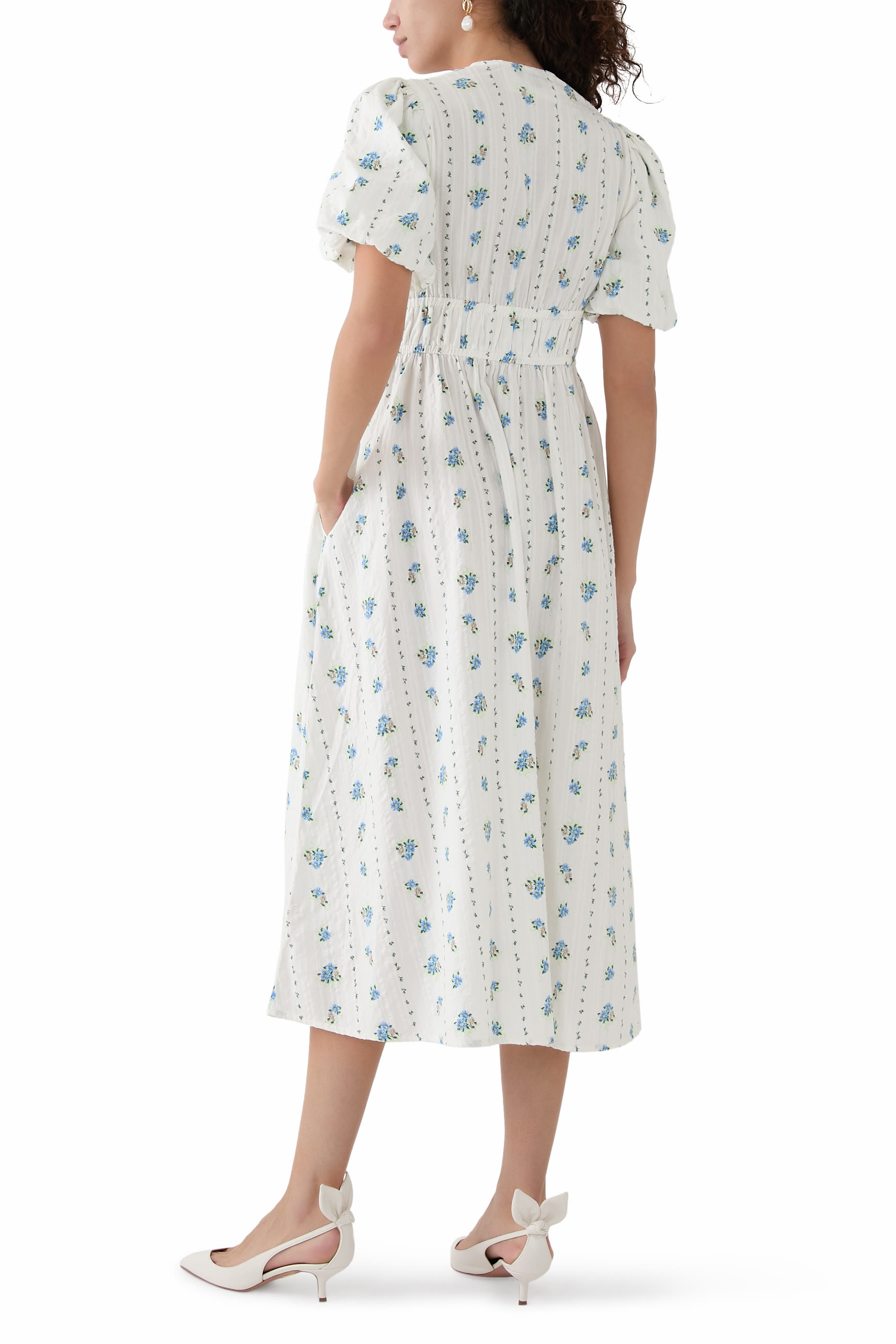 Floral Printed Scottie Midi Dress